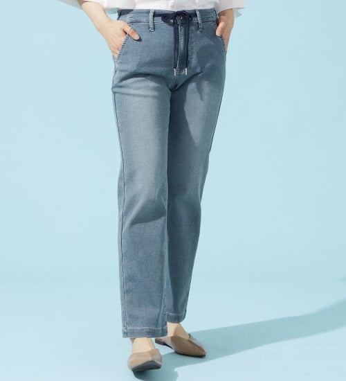 EDWIN(エドウイン)の【予約P】EDWIN LADIES ジャージーズ COOLイージーストレートデニムパンツ【涼】|パンツ/デニム / ジーンズパンツ/レディース|淡色ブルー