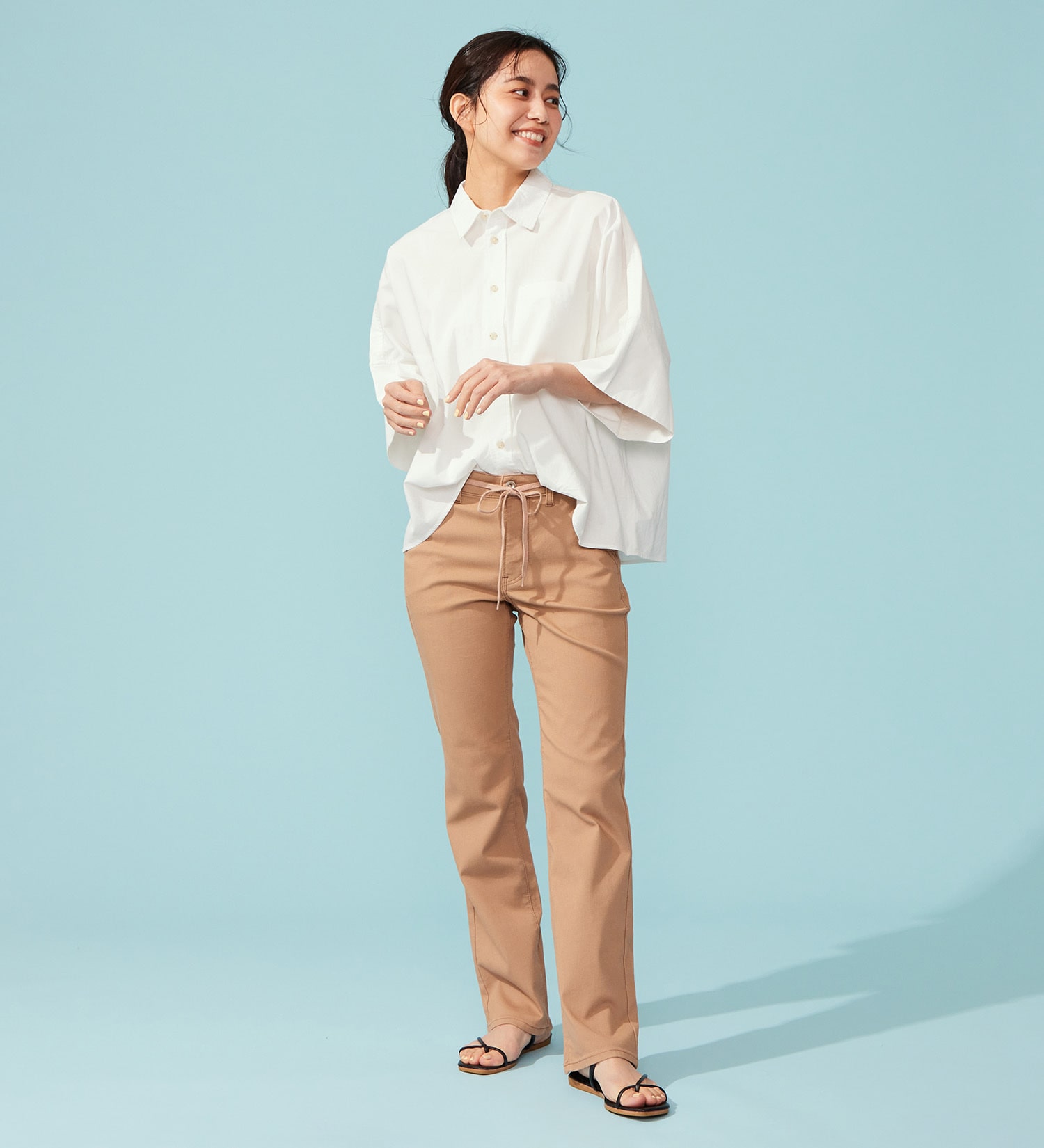 EDWIN(エドウイン)の【予約P】EDWIN LADIES ジャージーズ COOLイージーストレートデニムパンツ【涼】|パンツ/パンツ/レディース|ピンクベージュ