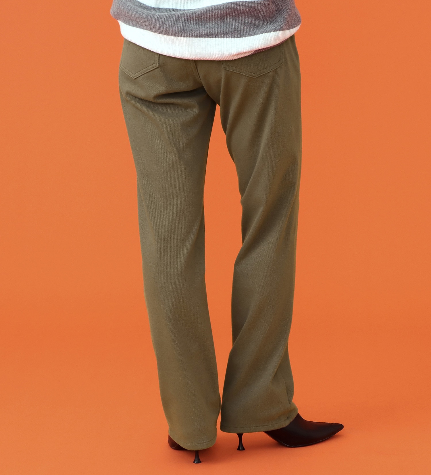 EDWIN(エドウイン)の【予約P】EDWIN LADIES BODY FIRE ジャージーズ イージーストレートデニムパンツ【暖/冬用】|パンツ/デニム / ジーンズパンツ/レディース|オリーブ