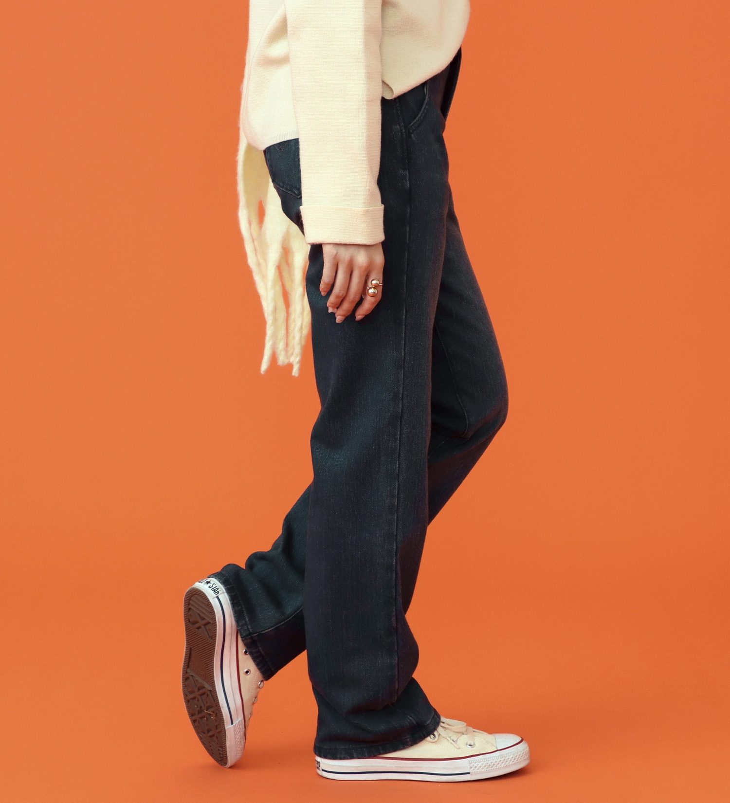 EDWIN(エドウイン)の【予約P】EDWIN LADIES BODY FIRE ジャージーズ イージーストレートデニムパンツ【暖/冬用】|パンツ/デニム / ジーンズパンツ/レディース|中色ブルー