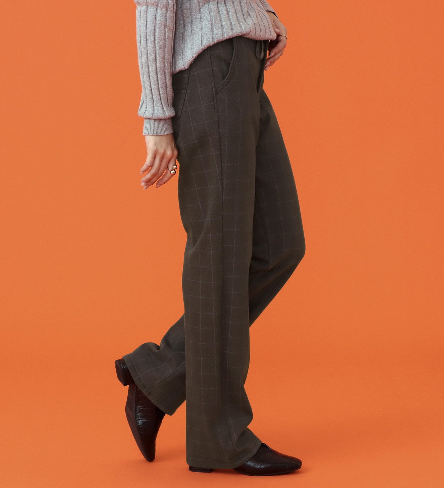 EDWIN(エドウイン)の【予約P】EDWIN LADIES BODY FIRE ジャージーズ イージーストレートデニムパンツ【暖/冬用】|パンツ/デニム / ジーンズパンツ/レディース|グレンチェック