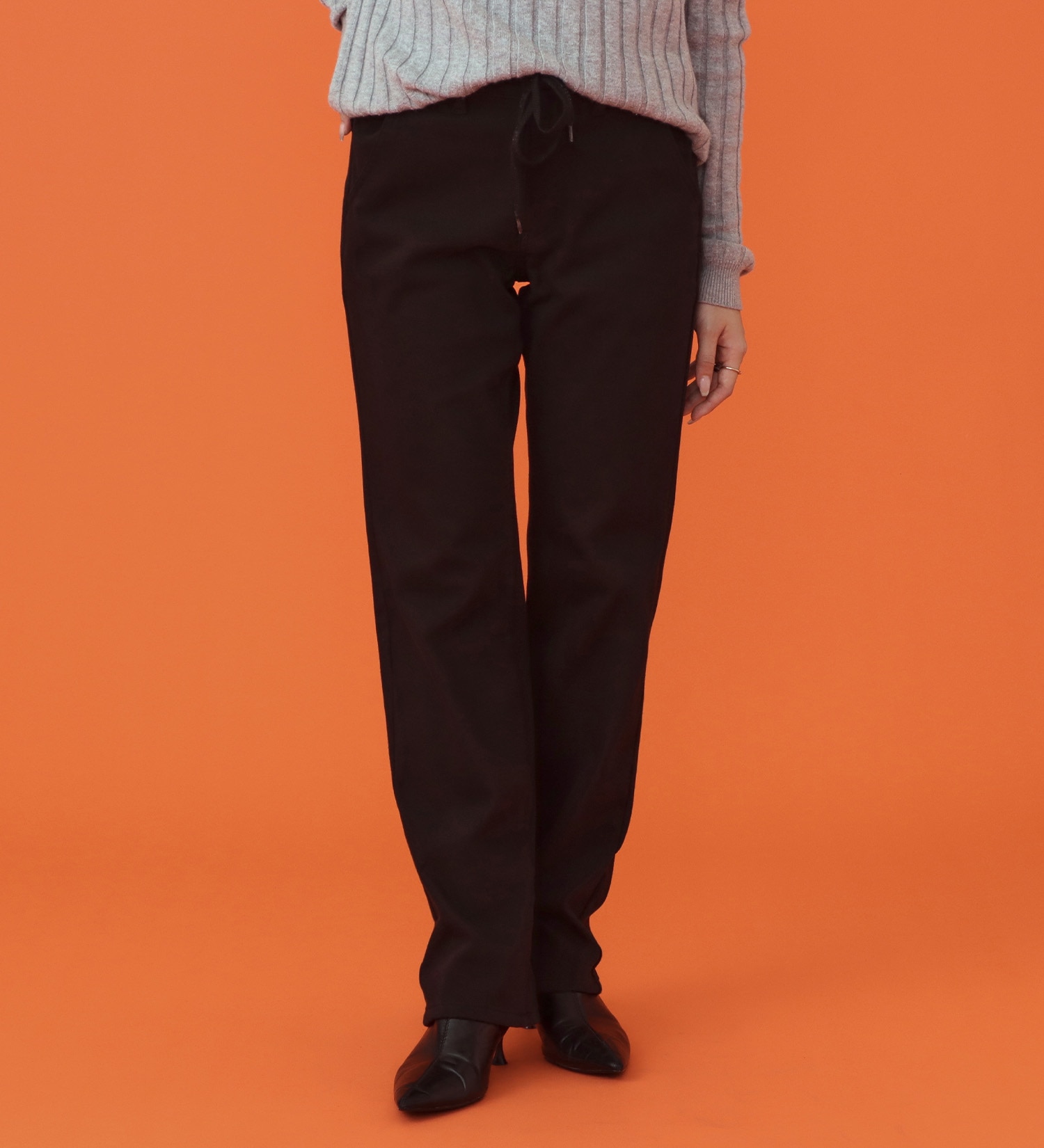 EDWIN(エドウイン)の【予約P】EDWIN LADIES BODY FIRE ジャージーズ イージーストレートデニムパンツ【暖/冬用】|パンツ/デニム / ジーンズパンツ/レディース|ブラック