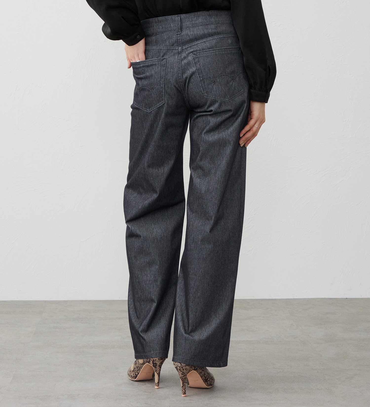 EDWIN(エドウイン)の【試着対象】EDWIN LADIES ジャージーズ イージーワイドデニムパンツ|パンツ/パンツ/レディース|ネイビー