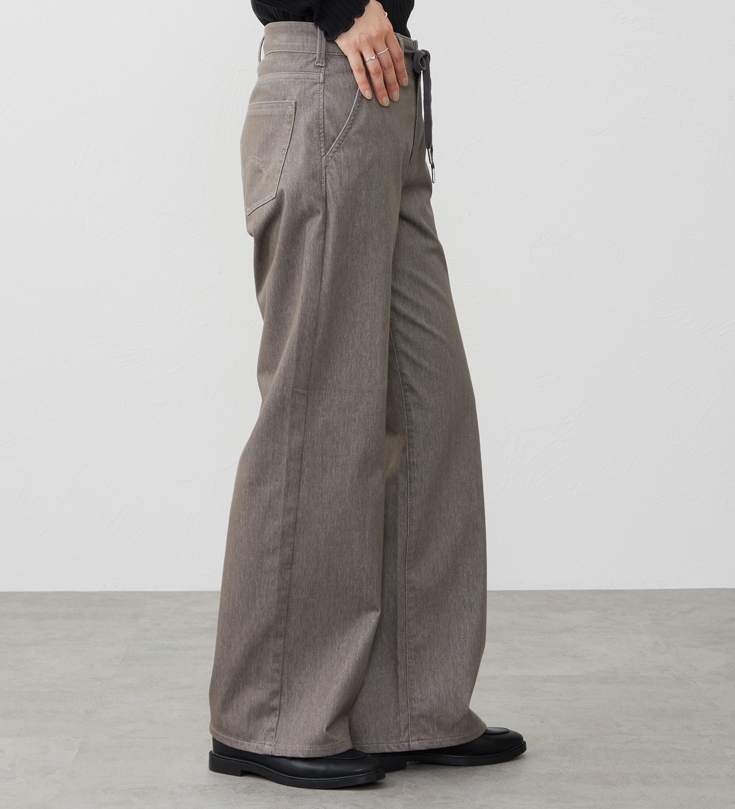 EDWIN(エドウイン)の【試着対象】EDWIN LADIES ジャージーズ イージーワイドデニムパンツ|パンツ/パンツ/レディース|グレイッシュベージュ