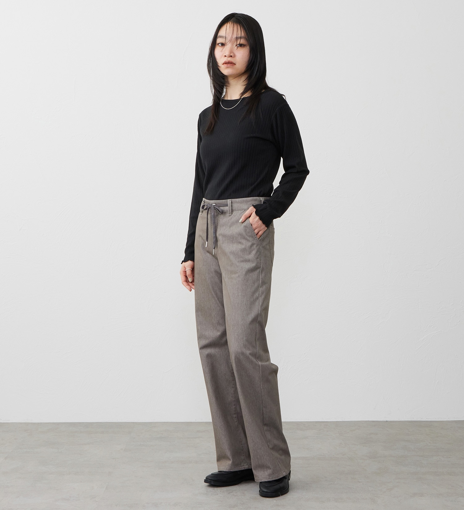 EDWIN(エドウイン)の【試着対象】EDWIN LADIES ジャージーズ イージーワイドデニムパンツ|パンツ/パンツ/レディース|グレイッシュベージュ