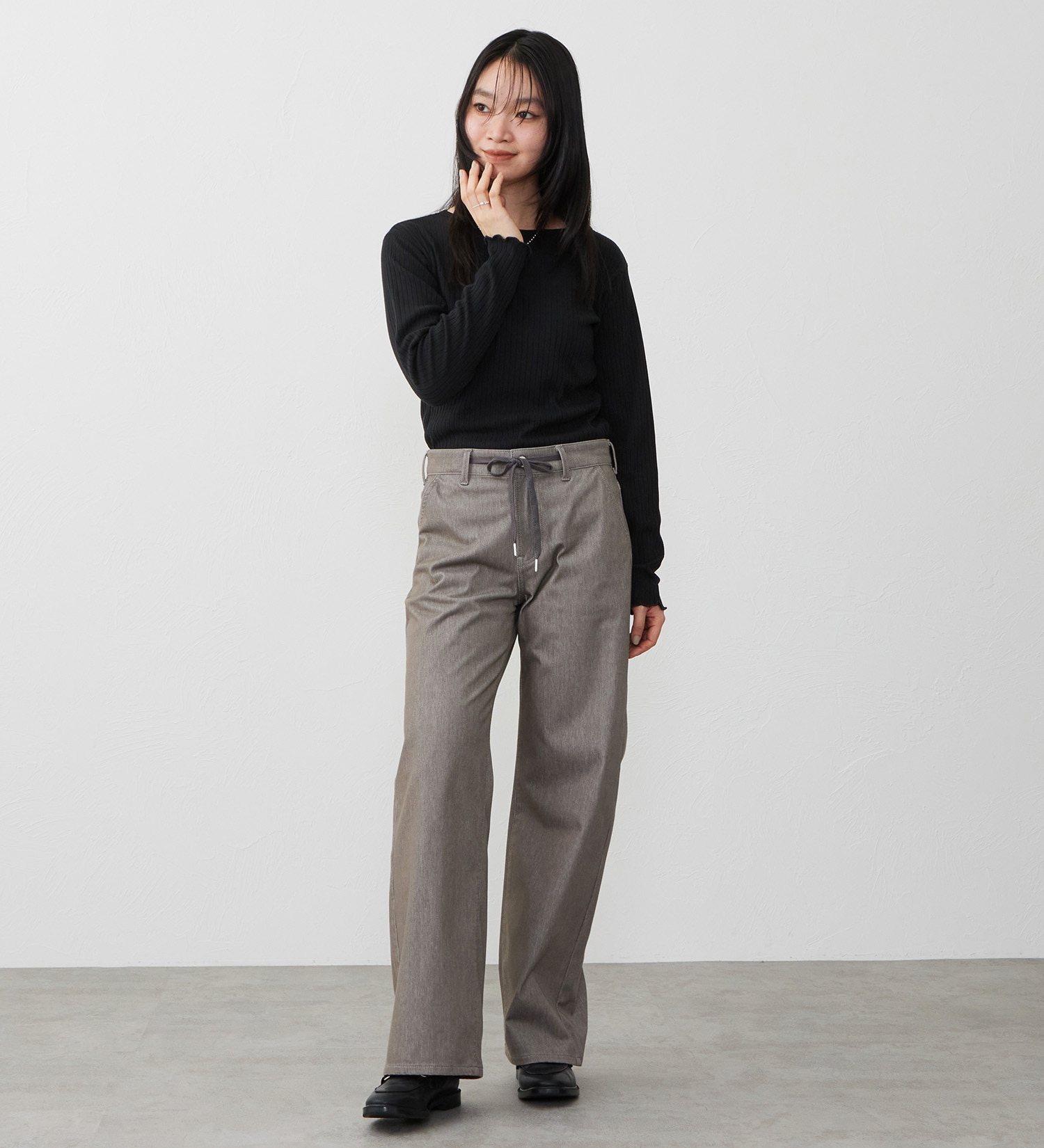 EDWIN(エドウイン)の【試着対象】EDWIN LADIES ジャージーズ イージーワイドデニムパンツ|パンツ/パンツ/レディース|グレイッシュベージュ