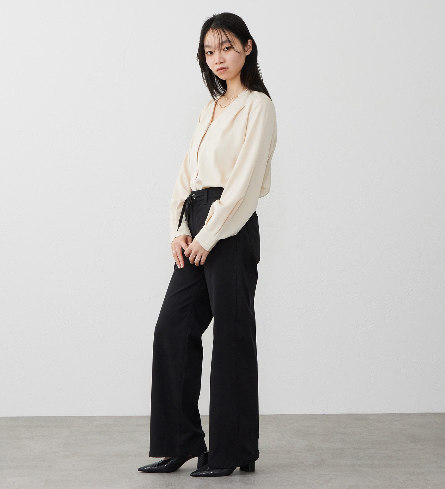 EDWIN(エドウイン)の【試着対象】EDWIN LADIES ジャージーズ イージーワイドデニムパンツ|パンツ/パンツ/レディース|ブラック