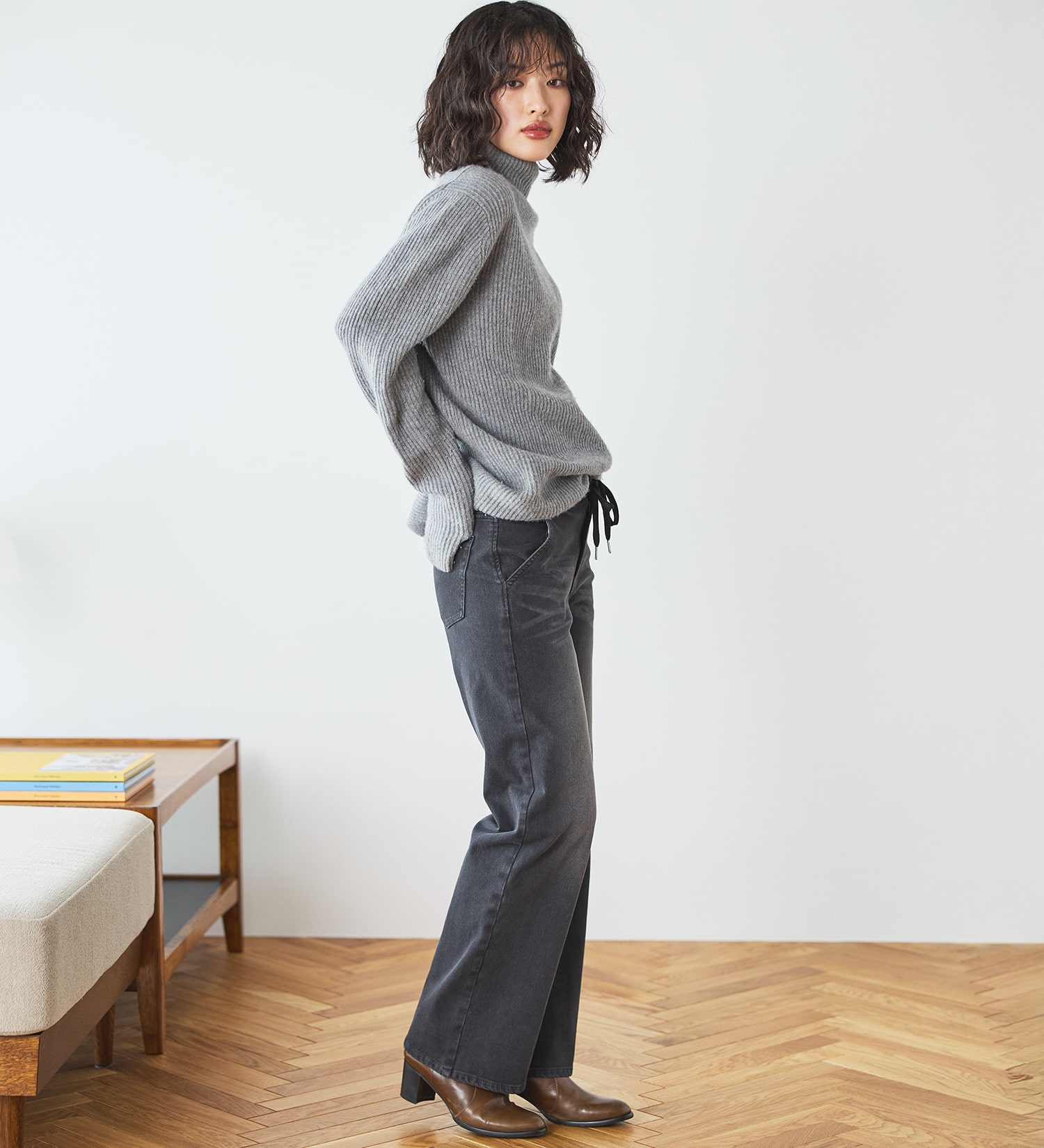 EDWIN(エドウイン)の【予約】EDWIN LADIES ジャージーズ イージーワイドデニムパンツ|パンツ/デニム / ジーンズパンツ/レディース|ブラックデニム