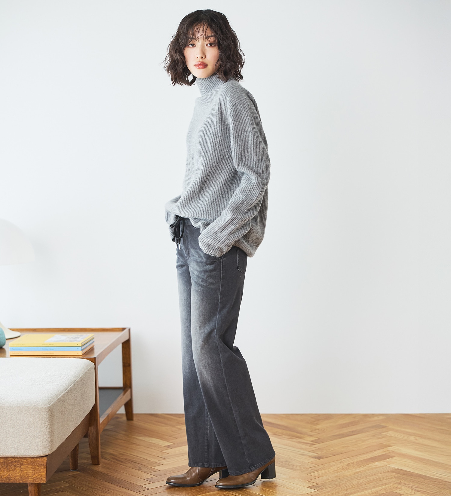 EDWIN(エドウイン)の【予約】EDWIN LADIES ジャージーズ イージーワイドデニムパンツ|パンツ/デニム / ジーンズパンツ/レディース|ブラックデニム