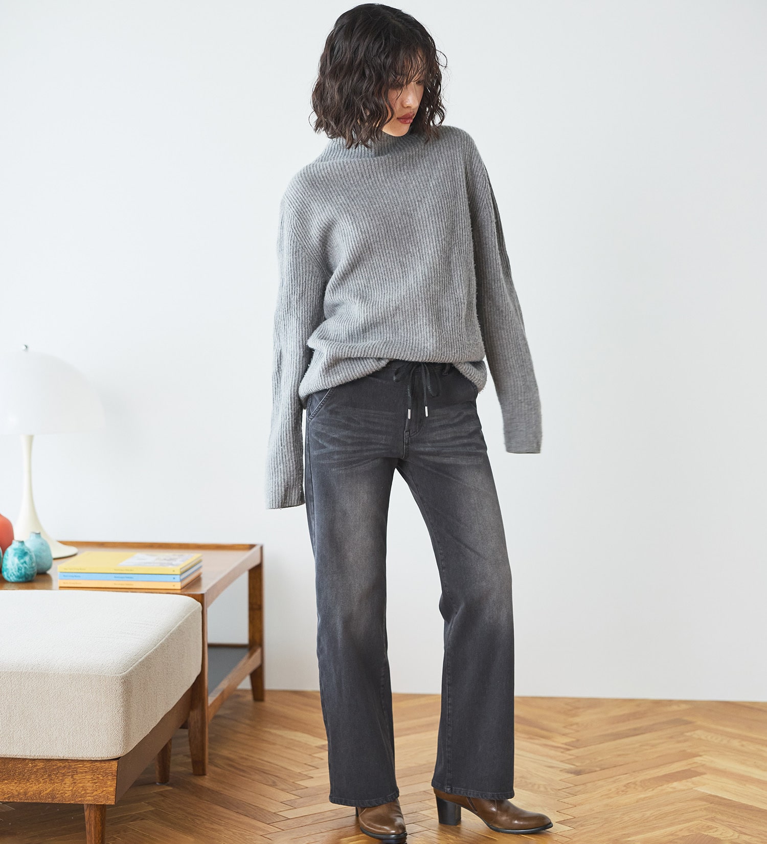 EDWIN(エドウイン)の【予約】EDWIN LADIES ジャージーズ イージーワイドデニムパンツ|パンツ/デニム / ジーンズパンツ/レディース|ブラックデニム
