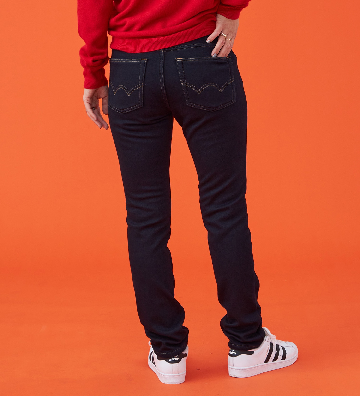 EDWIN(エドウイン)の【予約P】EDWIN LADIES 『裏シャギーであったかい。』BODY FIRE ジャージーズスリムストレートデニムパンツ【スタンダードモデル】【暖】【冬用】|パンツ/デニム / ジーンズパンツ/レディース|インディゴブルー