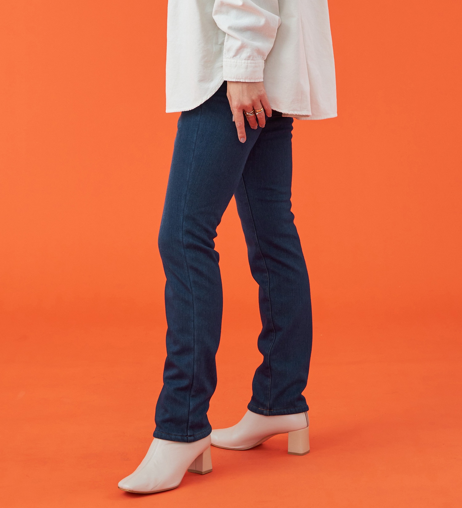 EDWIN(エドウイン)の【予約P】EDWIN LADIES 『裏シャギーであったかい。』BODY FIRE ジャージーズスリムストレートデニムパンツ【スタンダードモデル】【暖】【冬用】|パンツ/デニム / ジーンズパンツ/レディース|濃色ブルー