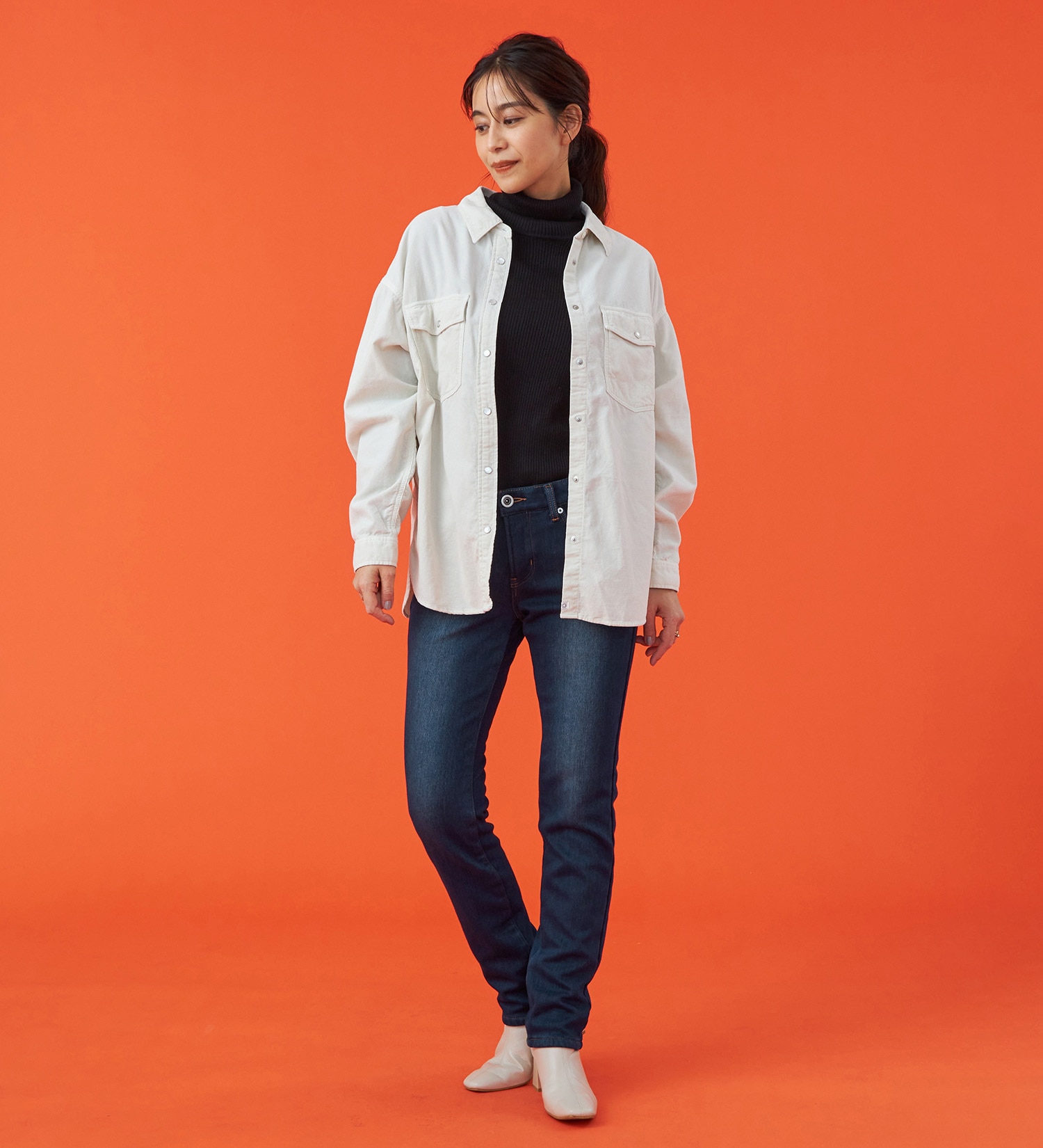 EDWIN(エドウイン)の【予約P】EDWIN LADIES 『裏シャギーであったかい。』BODY FIRE ジャージーズスリムストレートデニムパンツ【スタンダードモデル】【暖】【冬用】|パンツ/デニム / ジーンズパンツ/レディース|濃色ブルー