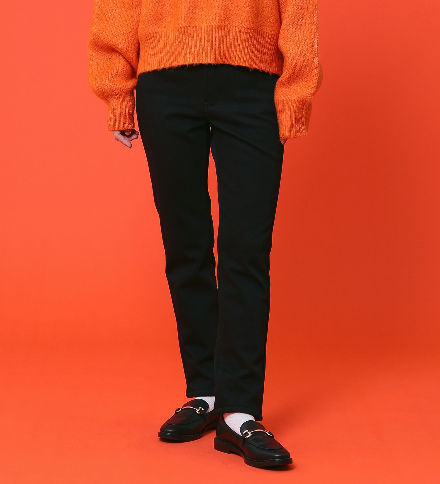 EDWIN(エドウイン)の【予約P】EDWIN LADIES 『裏シャギーであったかい。』BODY FIRE ジャージーズスリムストレートデニムパンツ【スタンダードモデル】【暖】【冬用】|パンツ/デニム / ジーンズパンツ/レディース|ブラック
