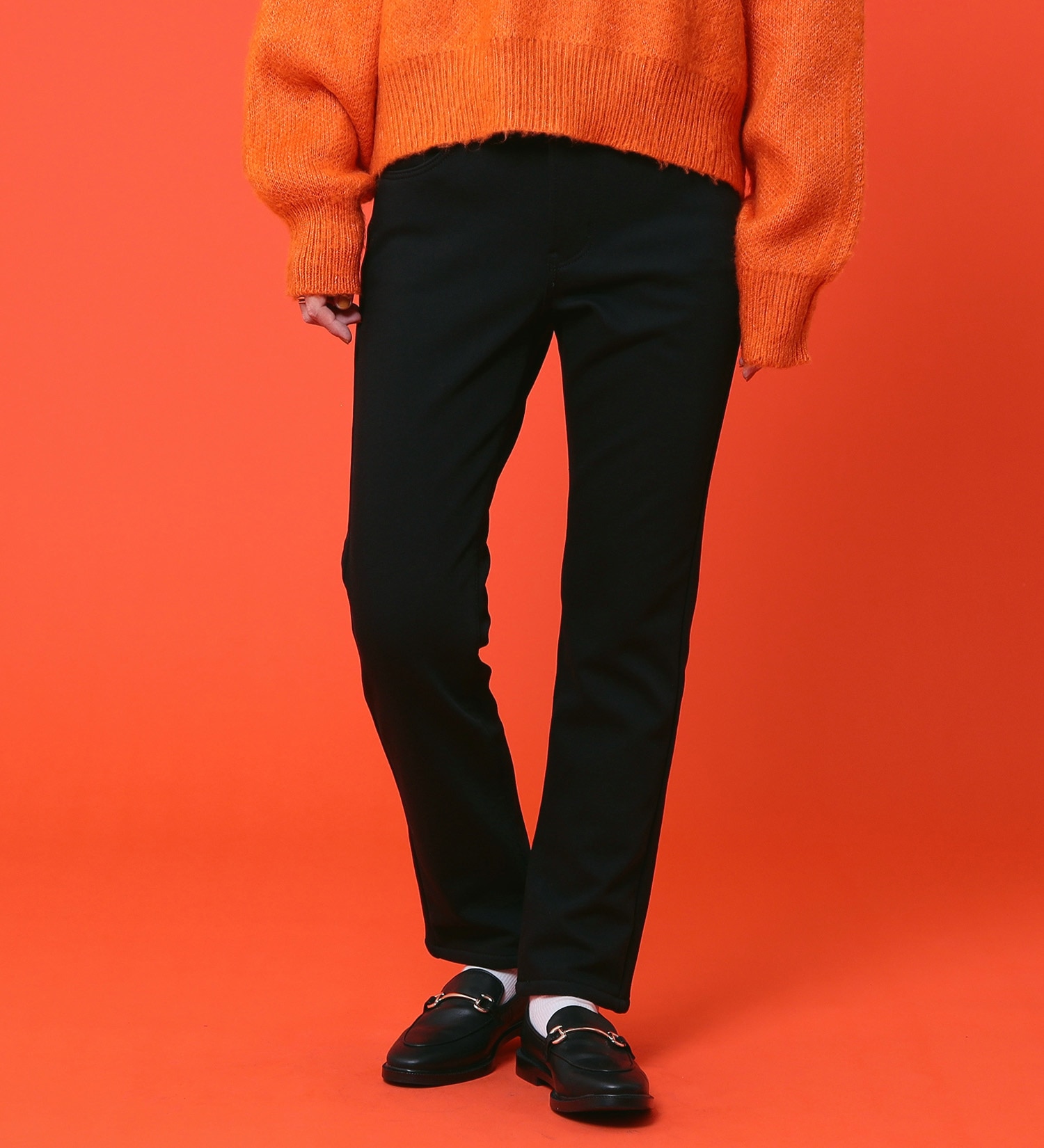 EDWIN(エドウイン)の【予約P】EDWIN LADIES 『裏シャギーであったかい。』BODY FIRE ジャージーズスリムストレートデニムパンツ【スタンダードモデル】【暖】【冬用】|パンツ/デニム / ジーンズパンツ/レディース|ブラック