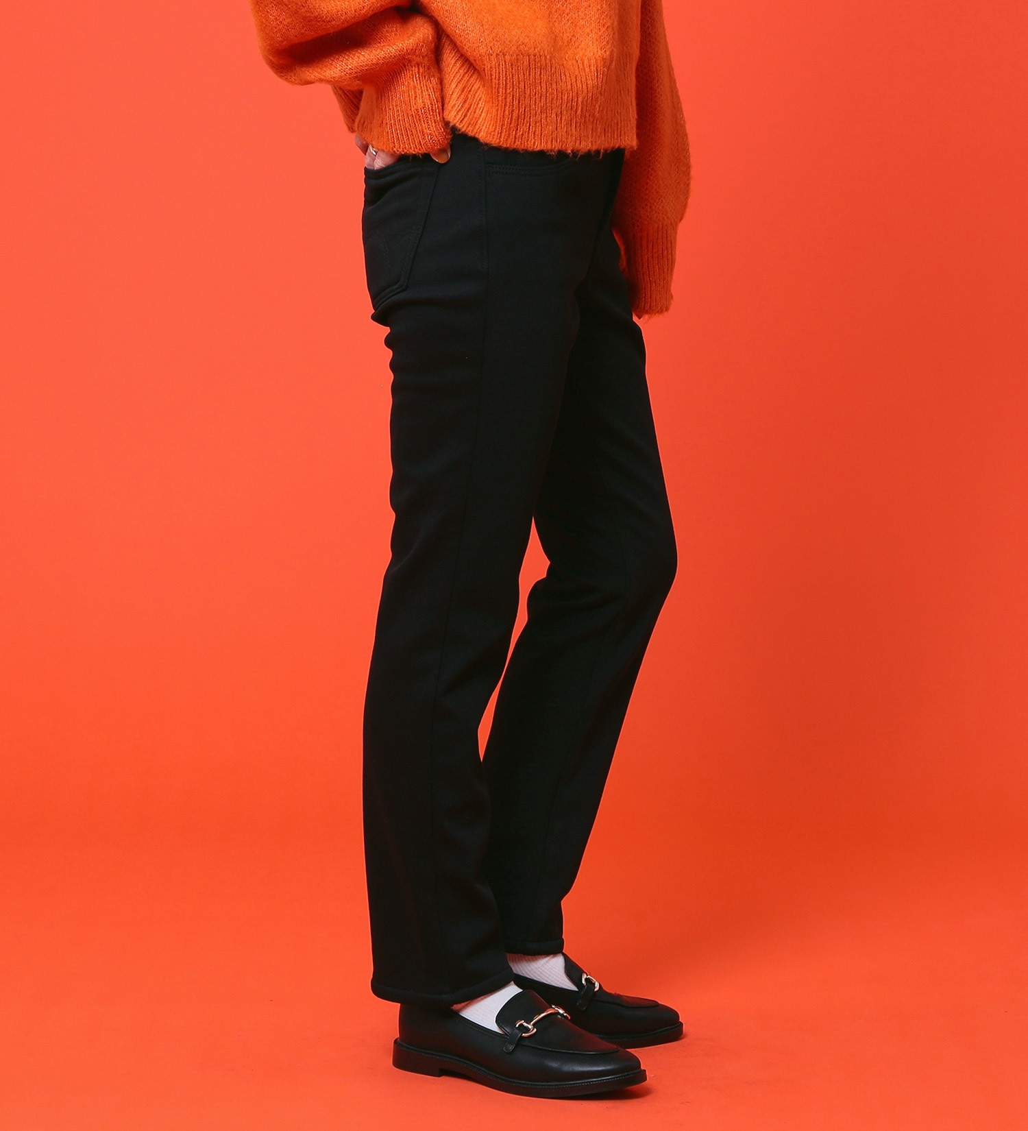 EDWIN(エドウイン)の【予約P】EDWIN LADIES 『裏シャギーであったかい。』BODY FIRE ジャージーズスリムストレートデニムパンツ【スタンダードモデル】【暖】【冬用】|パンツ/デニム / ジーンズパンツ/レディース|ブラック