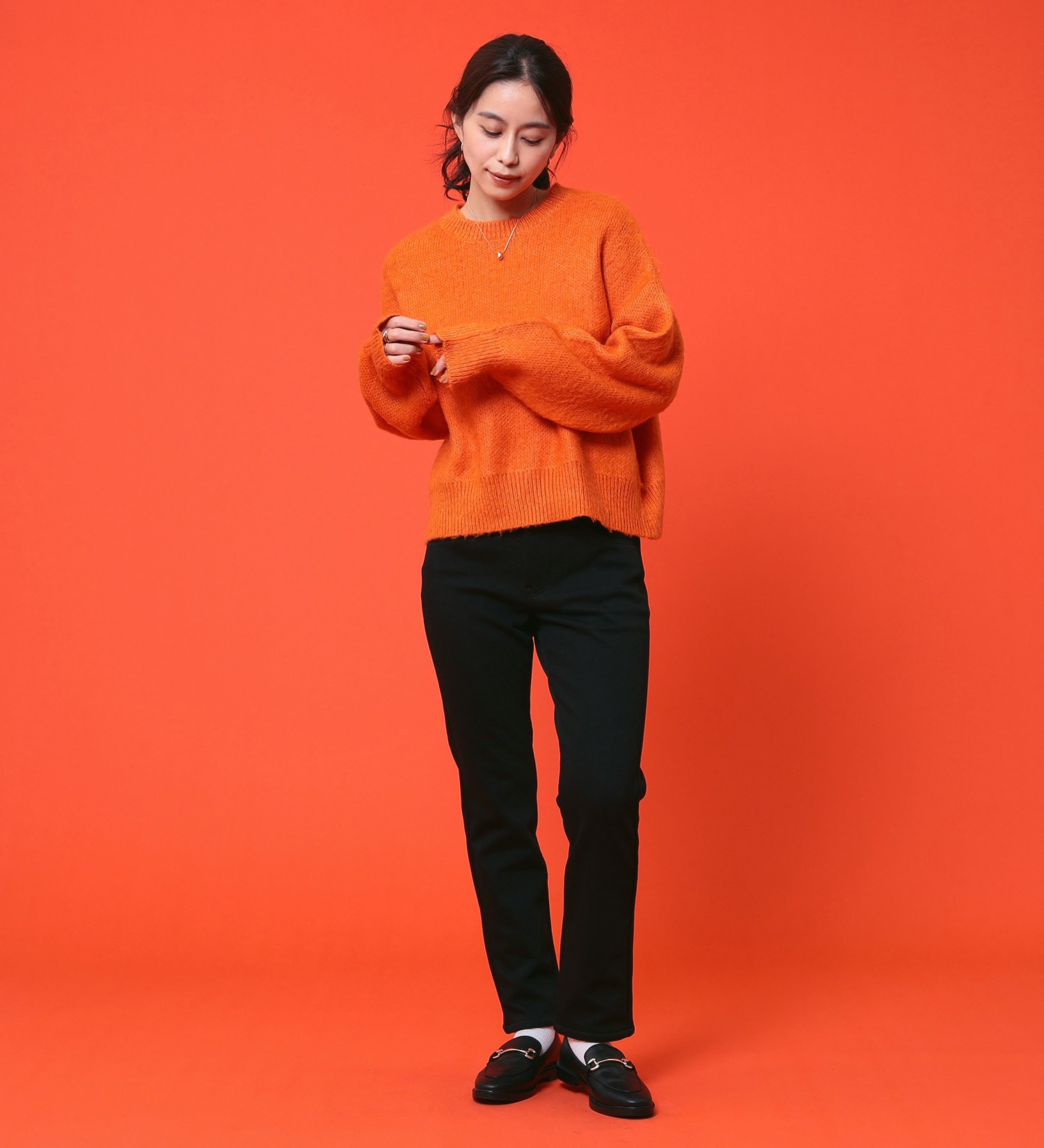 EDWIN(エドウイン)の【予約P】EDWIN LADIES 『裏シャギーであったかい。』BODY FIRE ジャージーズスリムストレートデニムパンツ【スタンダードモデル】【暖】【冬用】|パンツ/デニム / ジーンズパンツ/レディース|ブラック