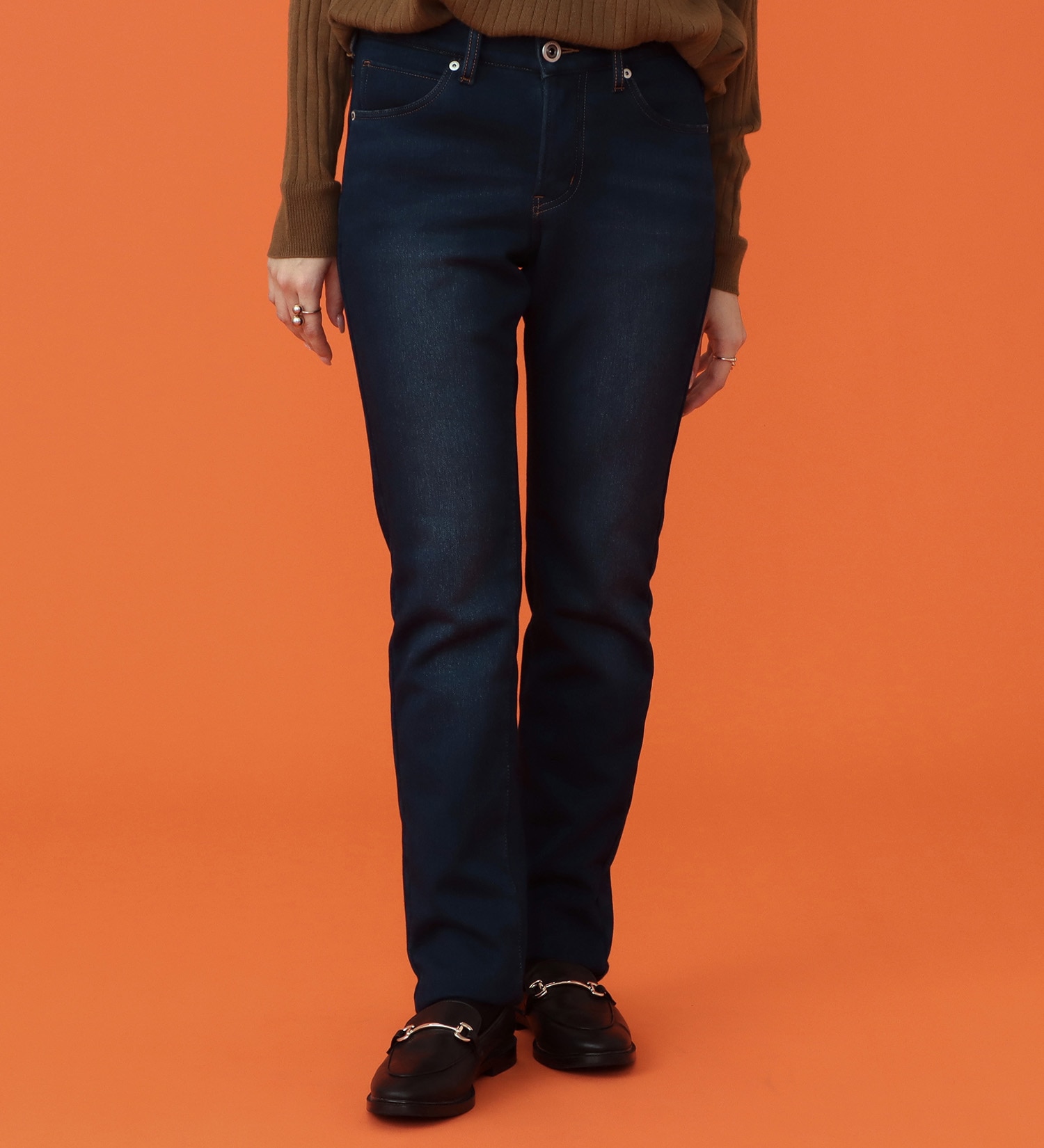 EDWIN(エドウイン)の【予約P】EDWIN LADIES BODY FIRE ジャージーズ スリムストレートデニムパンツ【暖/冬用】|パンツ/デニム / ジーンズパンツ/レディース|濃色ブルー