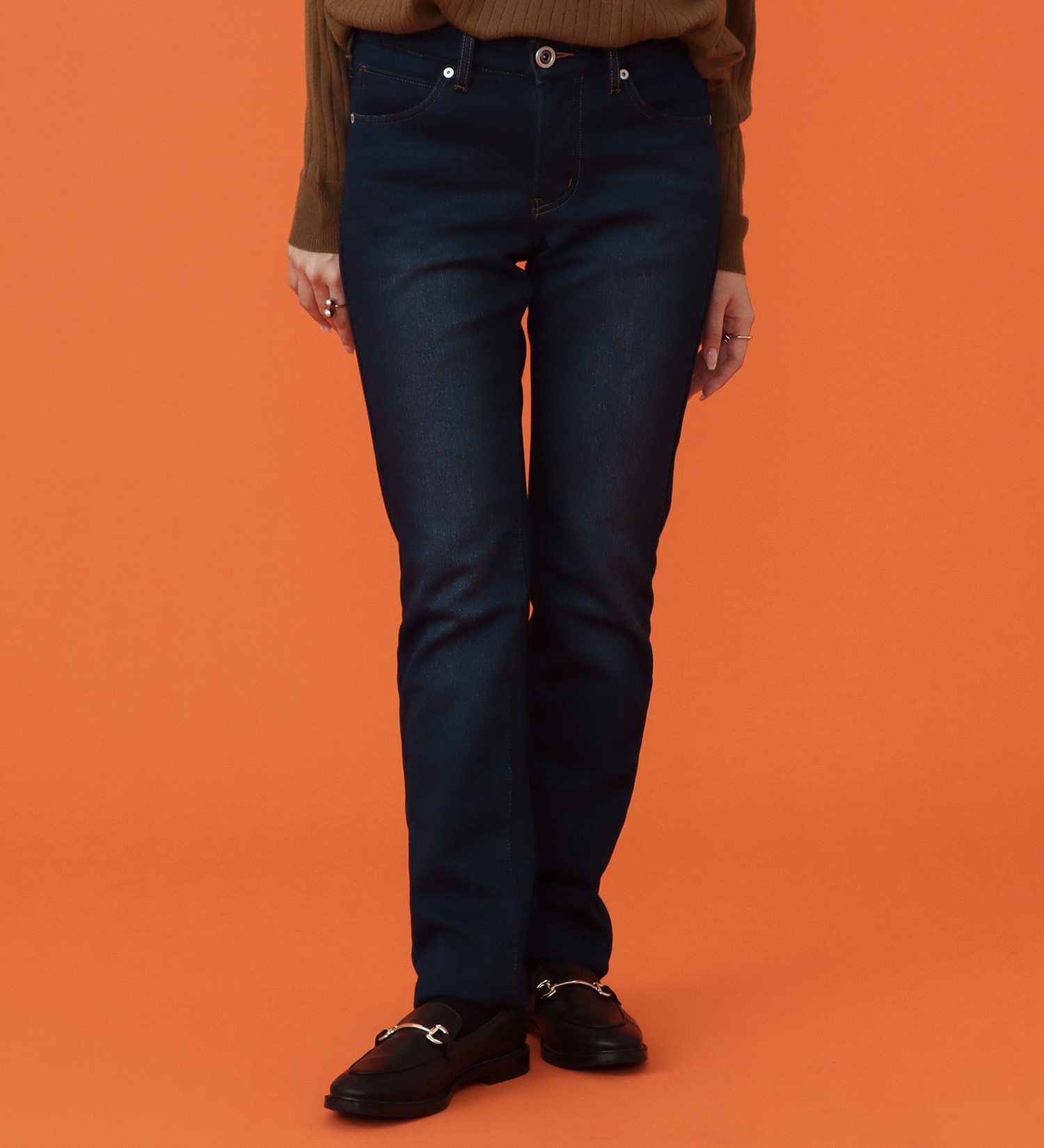 EDWIN(エドウイン)の【予約P】EDWIN LADIES BODY FIRE ジャージーズ スリムストレートデニムパンツ【暖/冬用】|パンツ/デニム / ジーンズパンツ/レディース|濃色ブルー