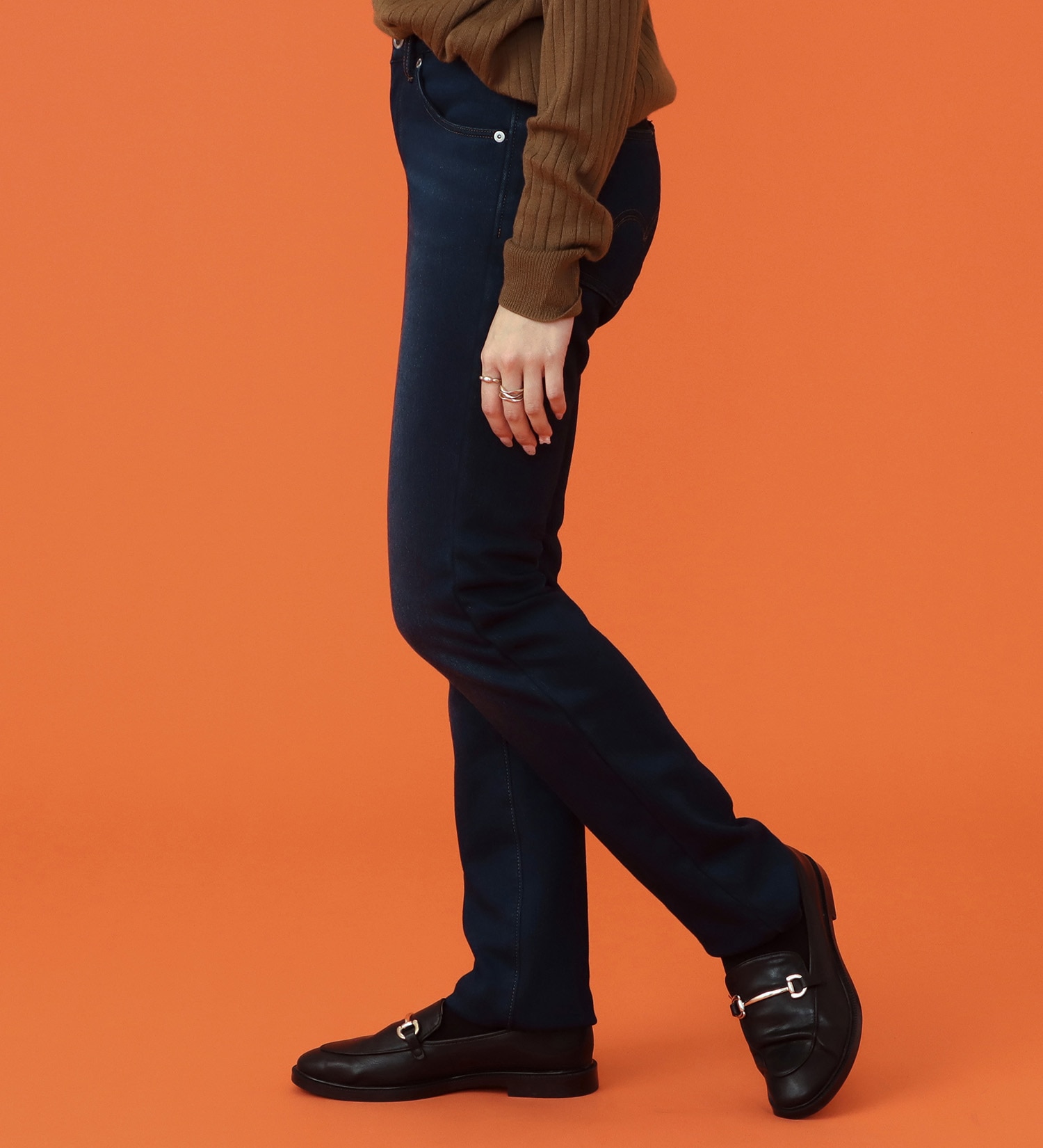 EDWIN(エドウイン)の【予約P】EDWIN LADIES BODY FIRE ジャージーズ スリムストレートデニムパンツ【暖/冬用】|パンツ/デニム / ジーンズパンツ/レディース|濃色ブルー