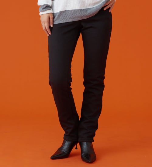 EDWIN(エドウイン)の【予約P】EDWIN LADIES BODY FIRE ジャージーズ スリムストレートデニムパンツ【暖/冬用】|パンツ/デニム / ジーンズパンツ/レディース|ブラック