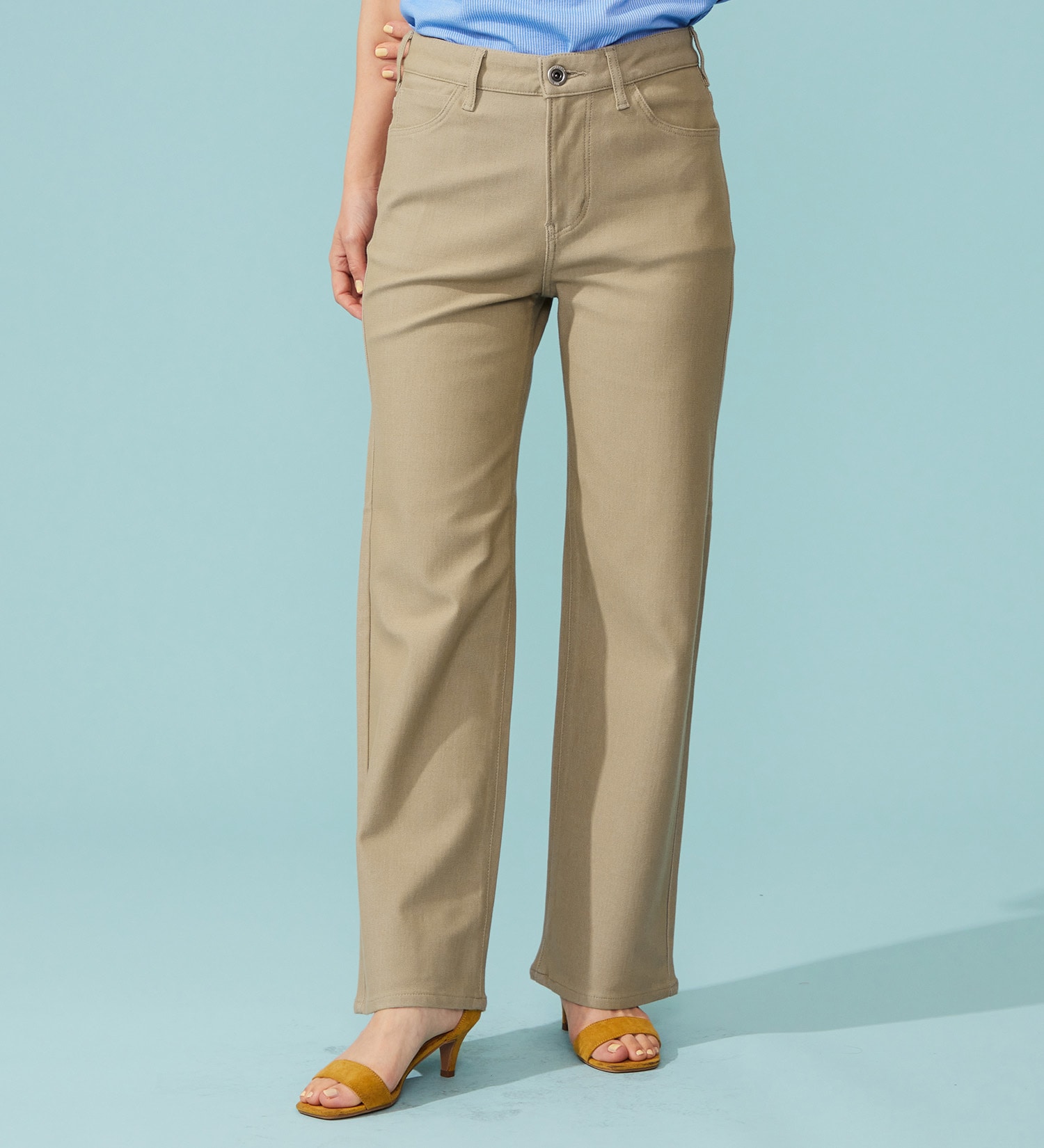 EDWIN(エドウイン)の【予約P】EDWIN LADIES ジャージーズ COOL ワイドデニムパンツ【涼】|パンツ/パンツ/レディース|ベージュ