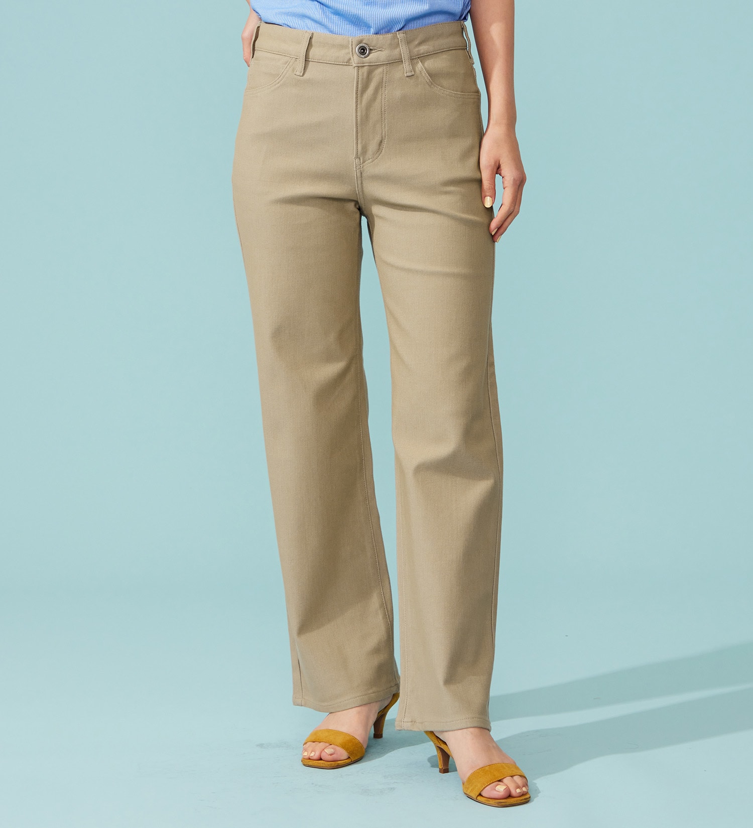 EDWIN(エドウイン)の【予約P】EDWIN LADIES ジャージーズ COOL ワイドデニムパンツ【涼】|パンツ/パンツ/レディース|ベージュ