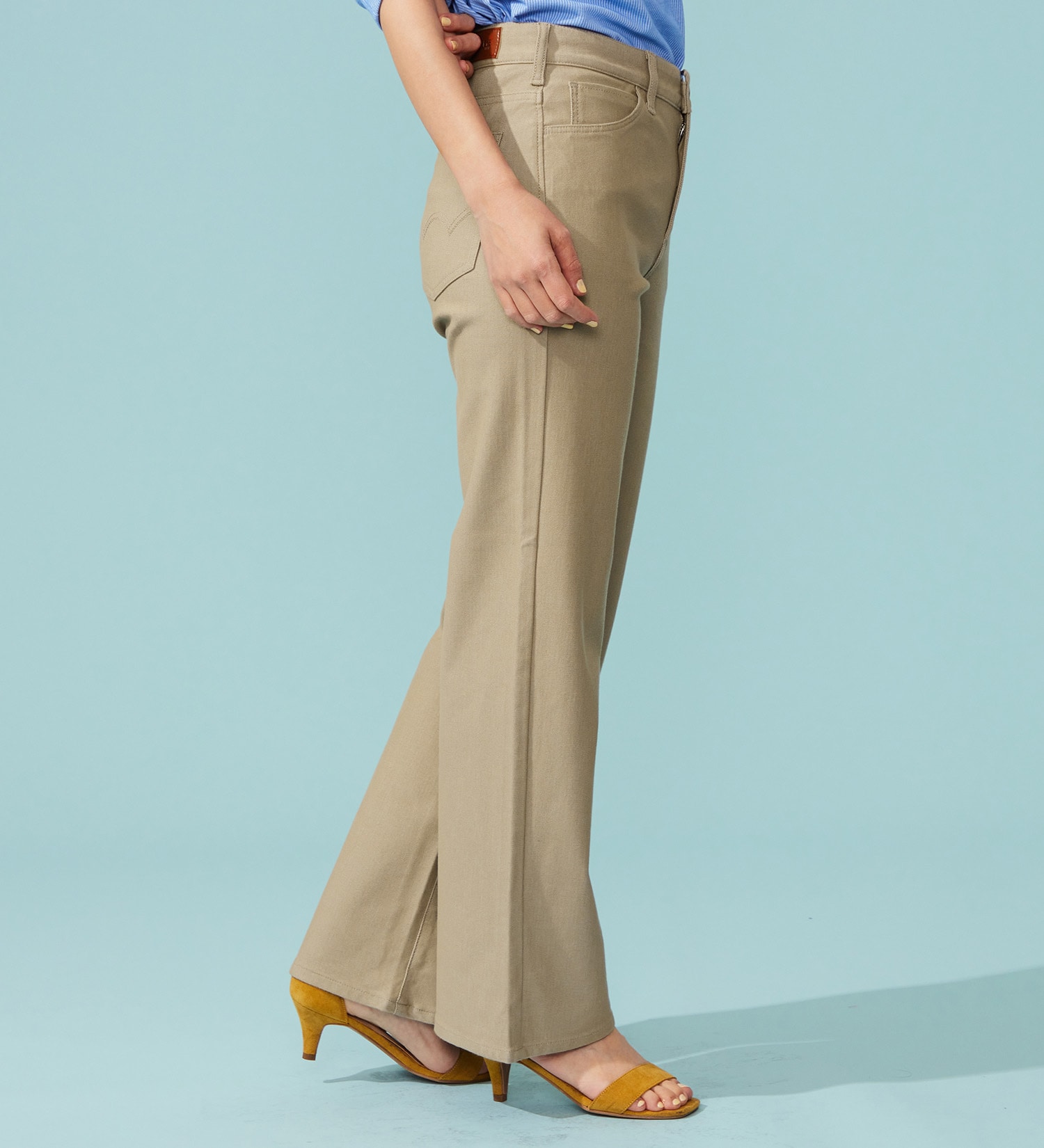 EDWIN(エドウイン)の【予約P】EDWIN LADIES ジャージーズ COOL ワイドデニムパンツ【涼】|パンツ/パンツ/レディース|ベージュ