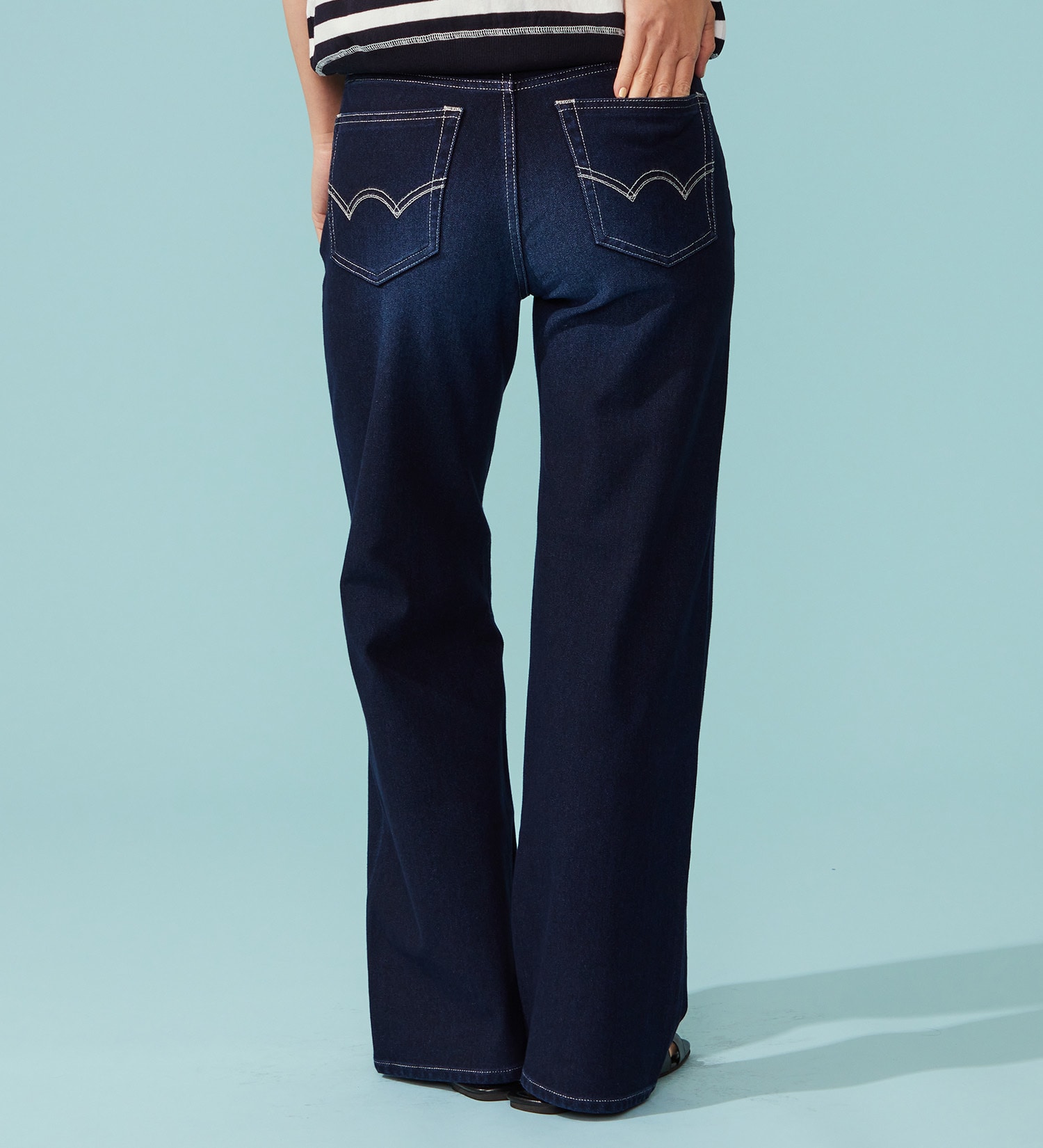 EDWIN(エドウイン)の【予約P】EDWIN LADIES ジャージーズ COOL ワイドデニムパンツ【涼】|パンツ/デニム / ジーンズパンツ/レディース|濃色ブルー