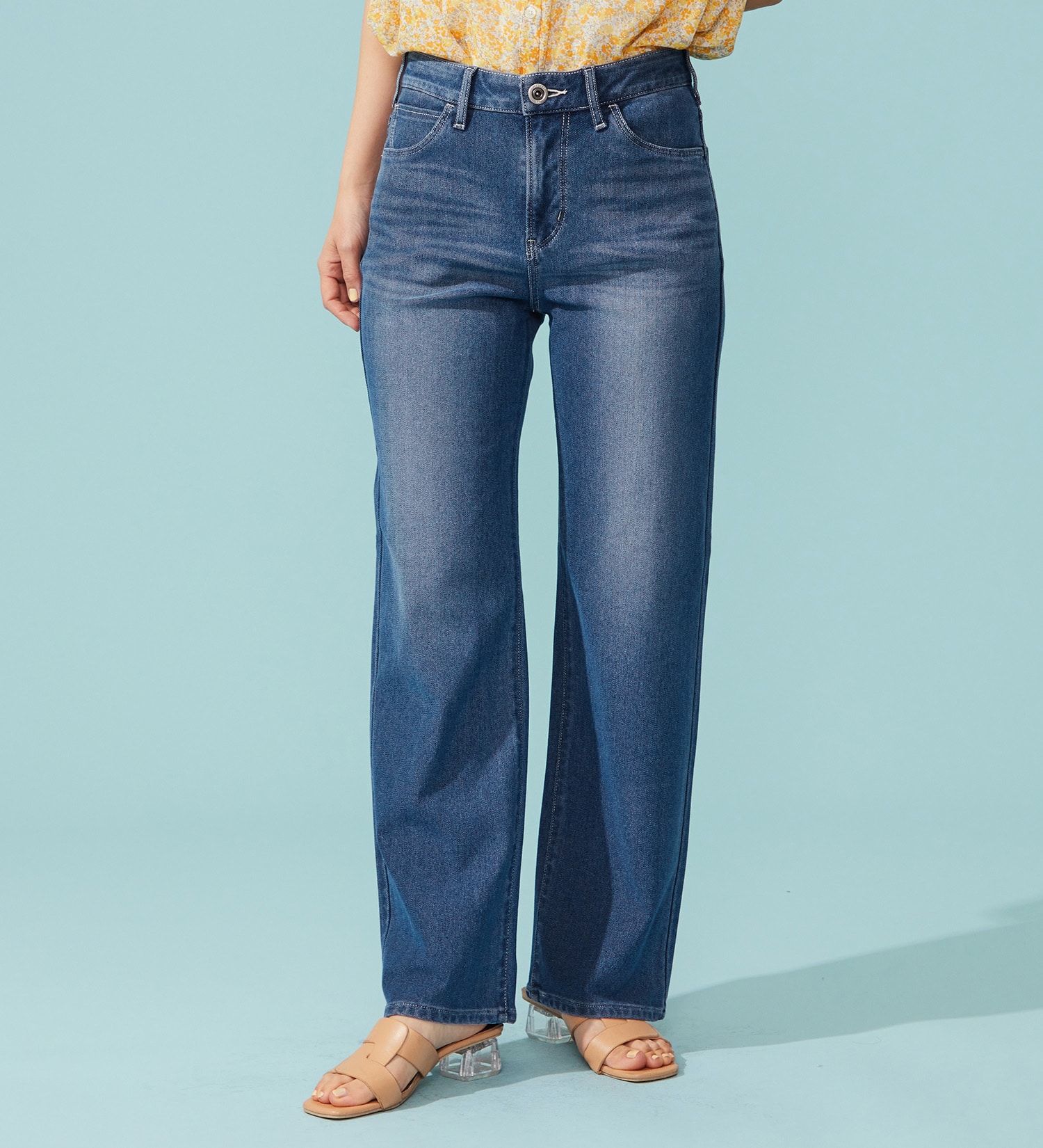 EDWIN(エドウイン)の【予約P】EDWIN LADIES ジャージーズ COOL ワイドデニムパンツ【涼】|パンツ/デニム / ジーンズパンツ/レディース|淡色ブルー