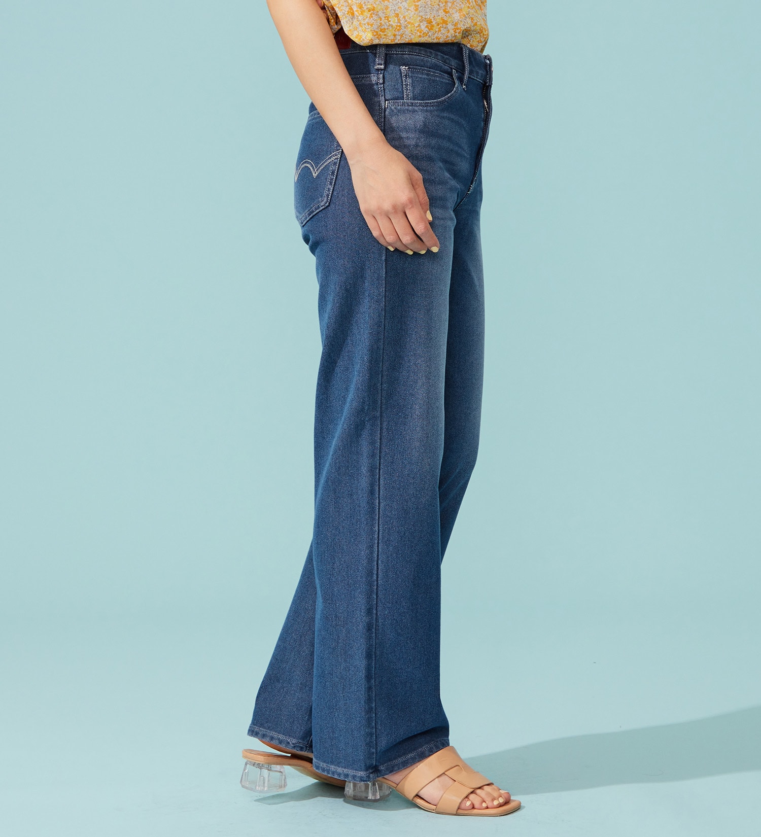 EDWIN(エドウイン)の【予約P】EDWIN LADIES ジャージーズ COOL ワイドデニムパンツ【涼】|パンツ/デニム / ジーンズパンツ/レディース|淡色ブルー