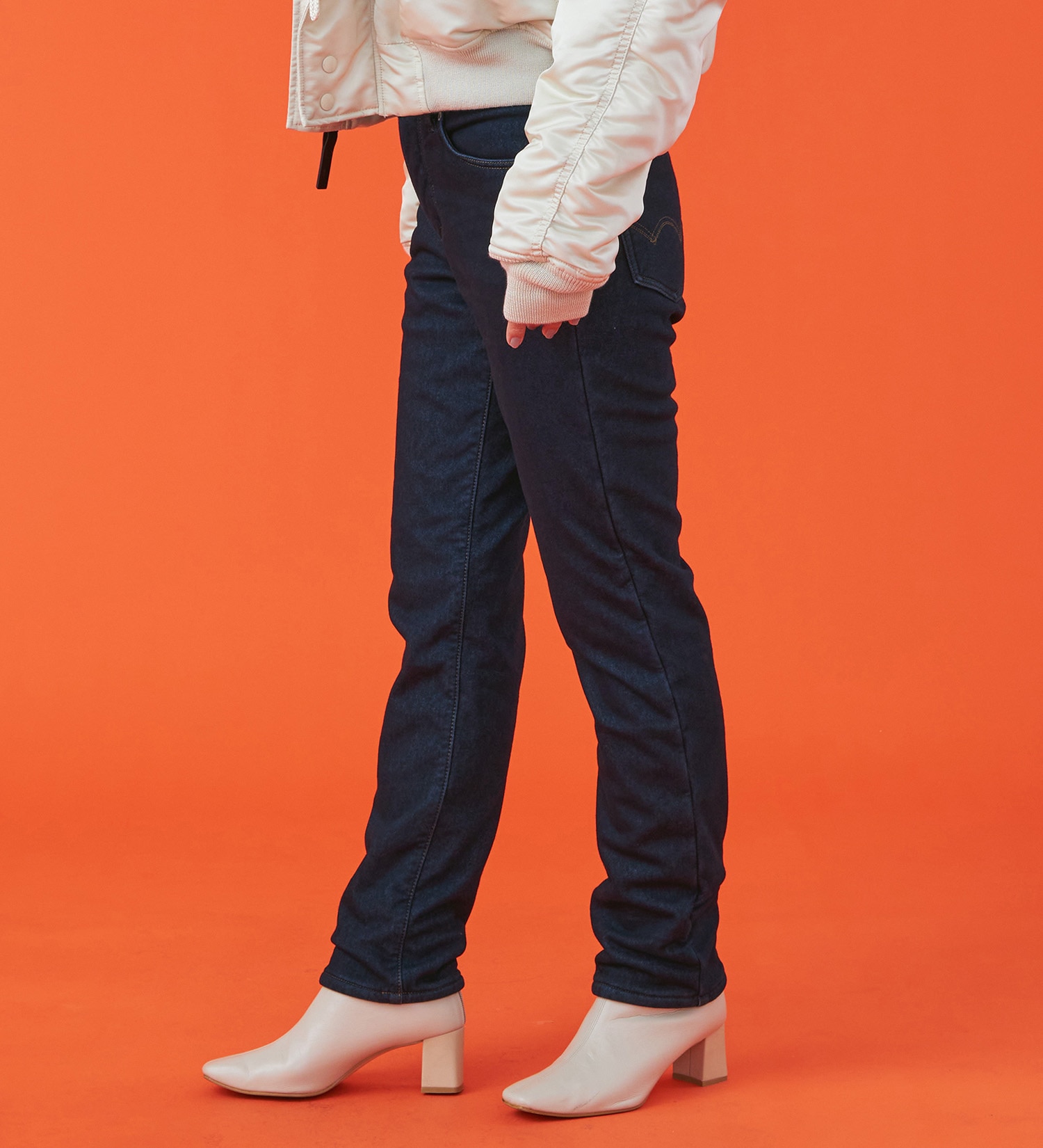 EDWIN(エドウイン)の【予約】EDWIN LADIES 『3層構造であったかい。』デッドエアー BODY FIRE ジャージーズテーパードデニムパンツ【暖】【冬用】|パンツ/デニム / ジーンズパンツ/レディース|インディゴブルー