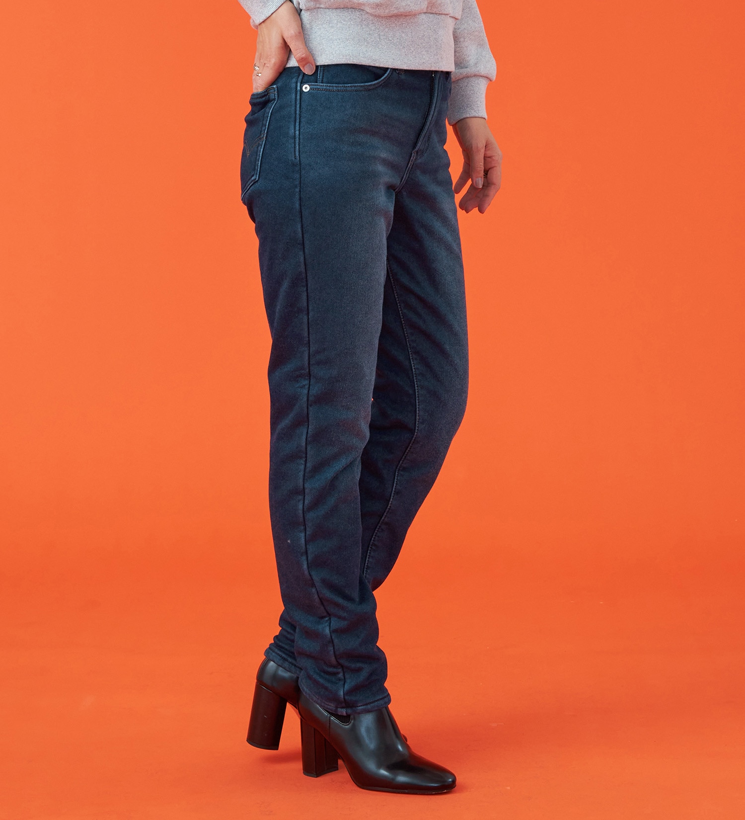 EDWIN(エドウイン)の【予約】EDWIN LADIES 『3層構造であったかい。』デッドエアー BODY FIRE ジャージーズテーパードデニムパンツ【暖】【冬用】|パンツ/デニム / ジーンズパンツ/レディース|濃色ブルー