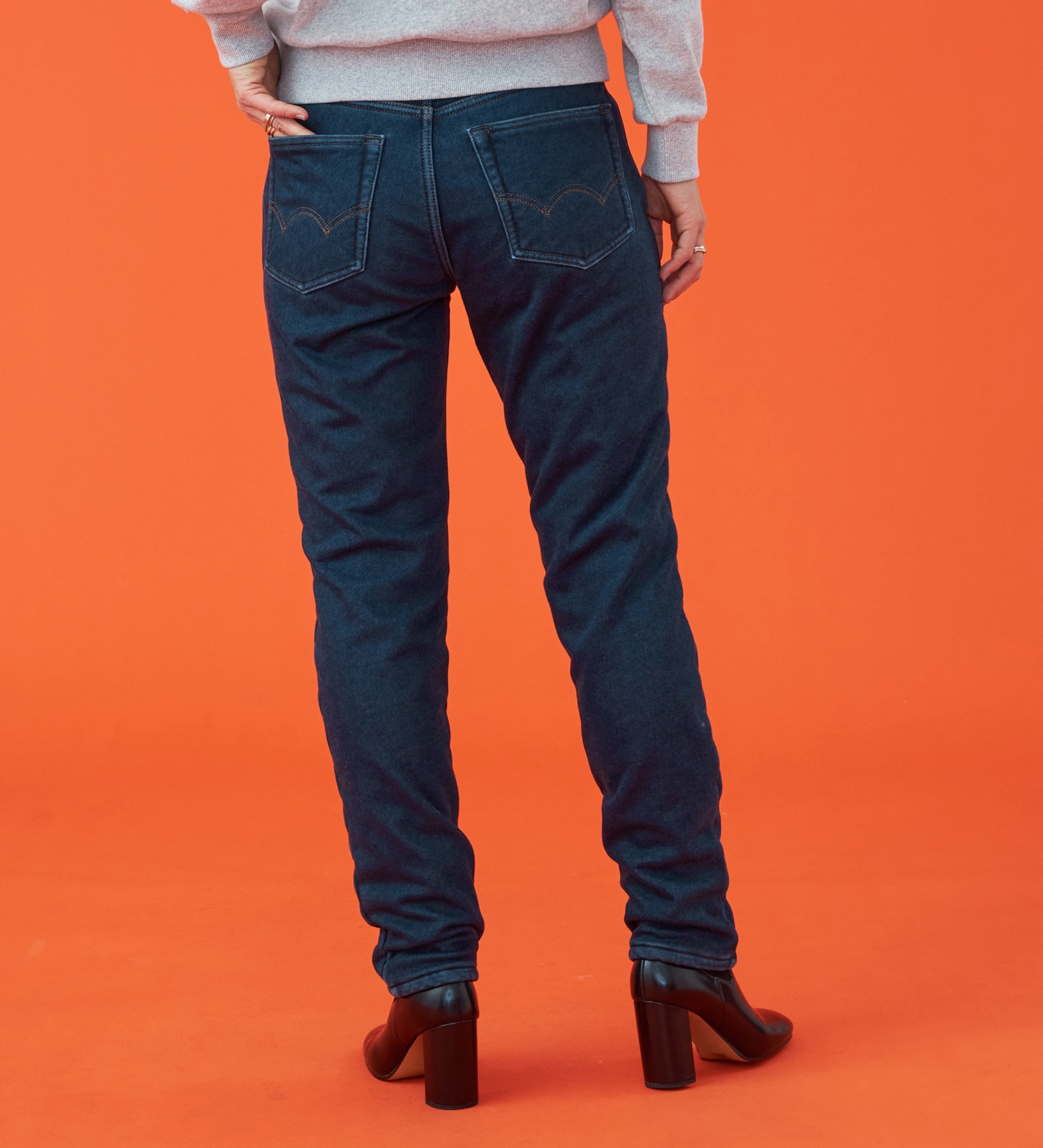 EDWIN(エドウイン)の【予約】EDWIN LADIES 『3層構造であったかい。』デッドエアー BODY FIRE ジャージーズテーパードデニムパンツ【暖】【冬用】|パンツ/デニム / ジーンズパンツ/レディース|濃色ブルー