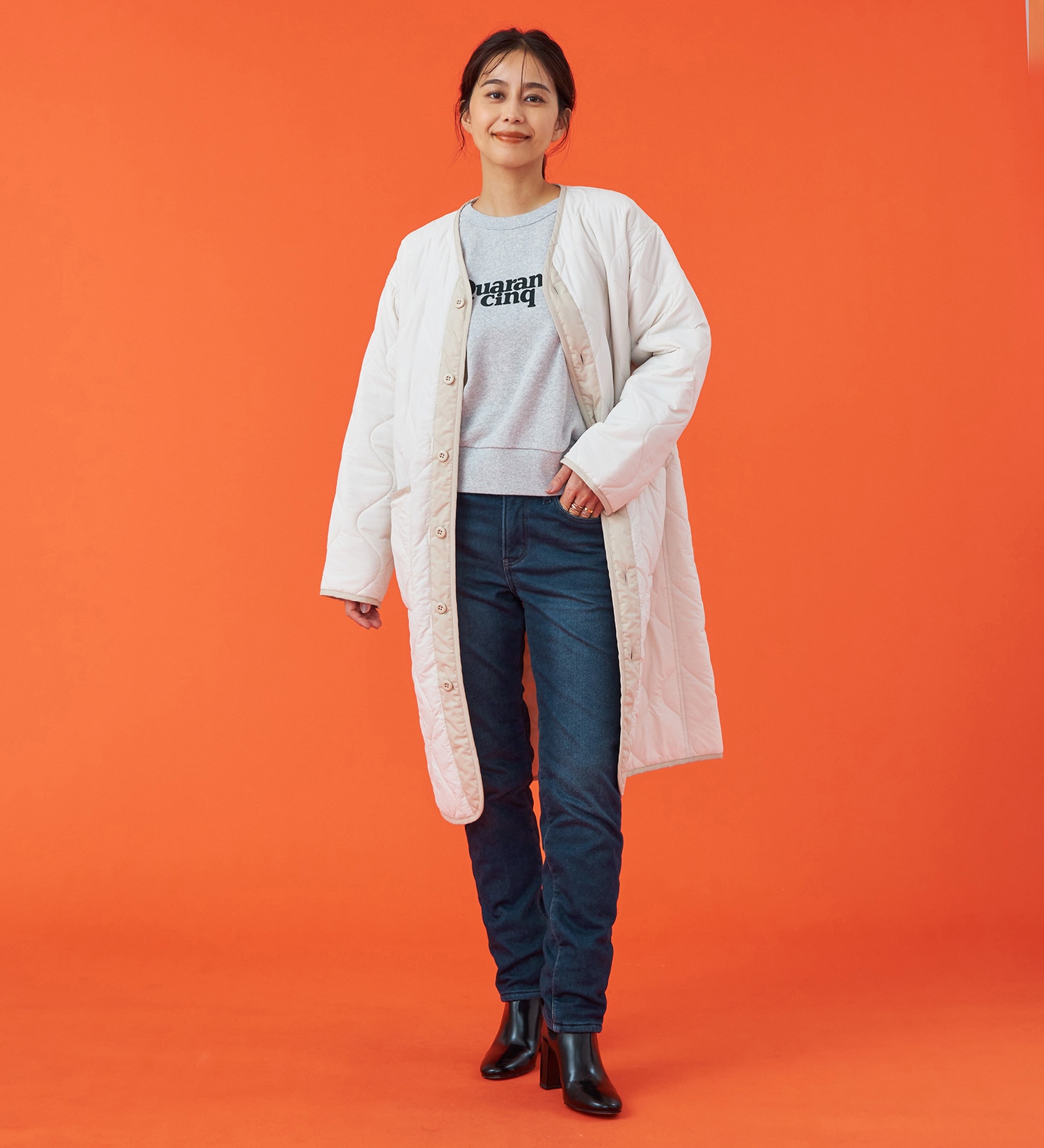 EDWIN(エドウイン)の【予約】EDWIN LADIES 『3層構造であったかい。』デッドエアー BODY FIRE ジャージーズテーパードデニムパンツ【暖】【冬用】|パンツ/デニム / ジーンズパンツ/レディース|濃色ブルー