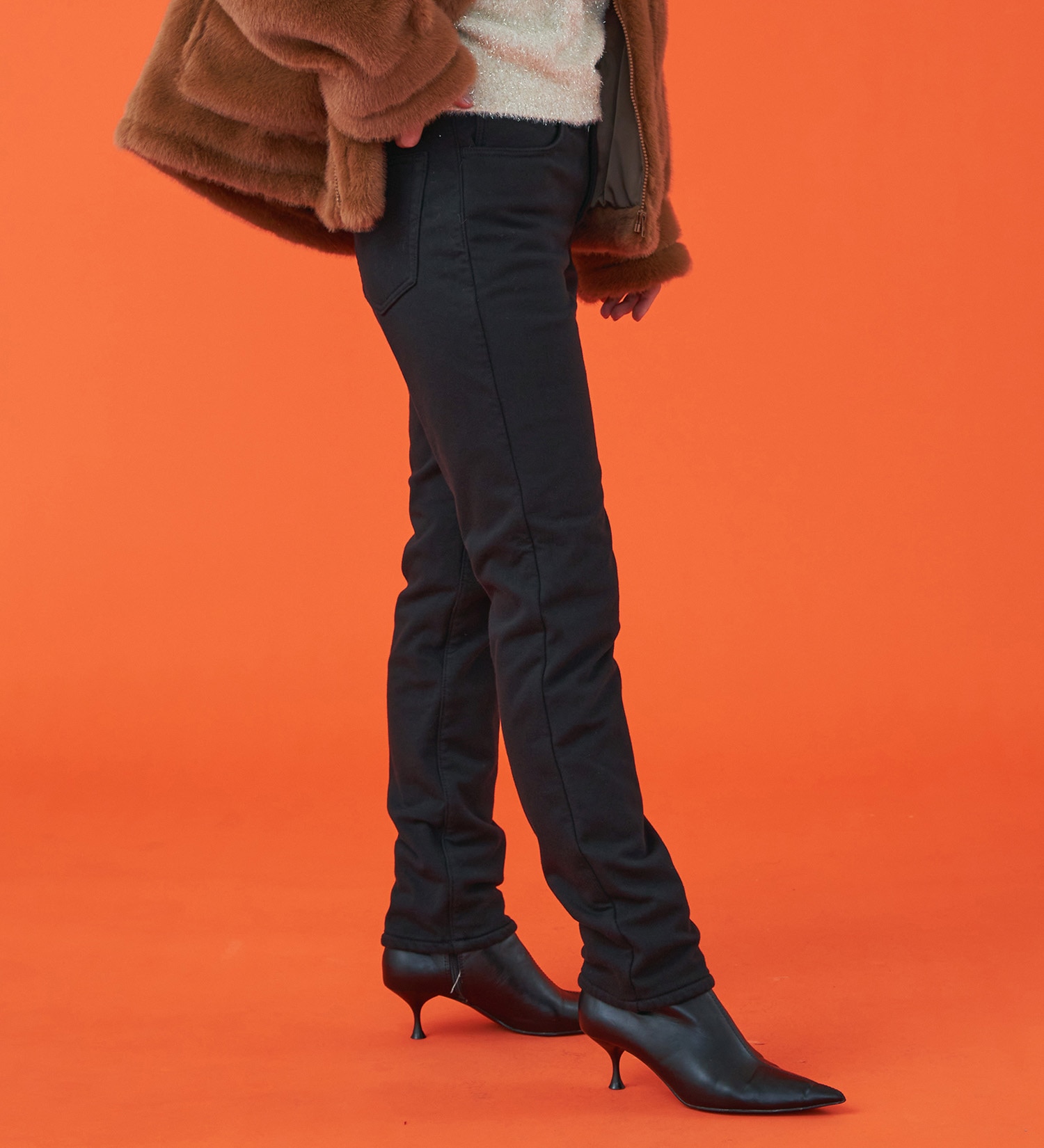 EDWIN(エドウイン)の【予約】EDWIN LADIES 『3層構造であったかい。』デッドエアー BODY FIRE ジャージーズテーパードデニムパンツ【暖】【冬用】|パンツ/デニム / ジーンズパンツ/レディース|ブラック