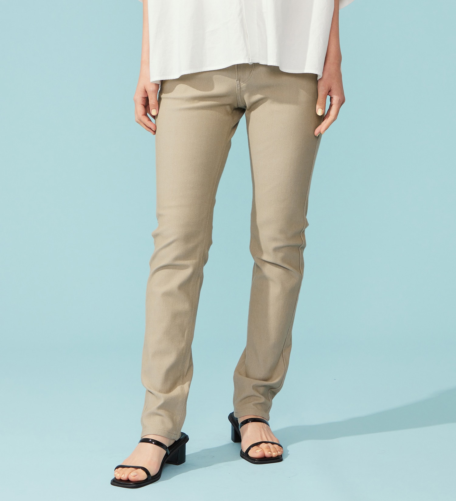 EDWIN(エドウイン)の【予約P】EDWIN LADIES COOL スリムストレートデニムパンツ【涼】|パンツ/パンツ/レディース|ベージュ