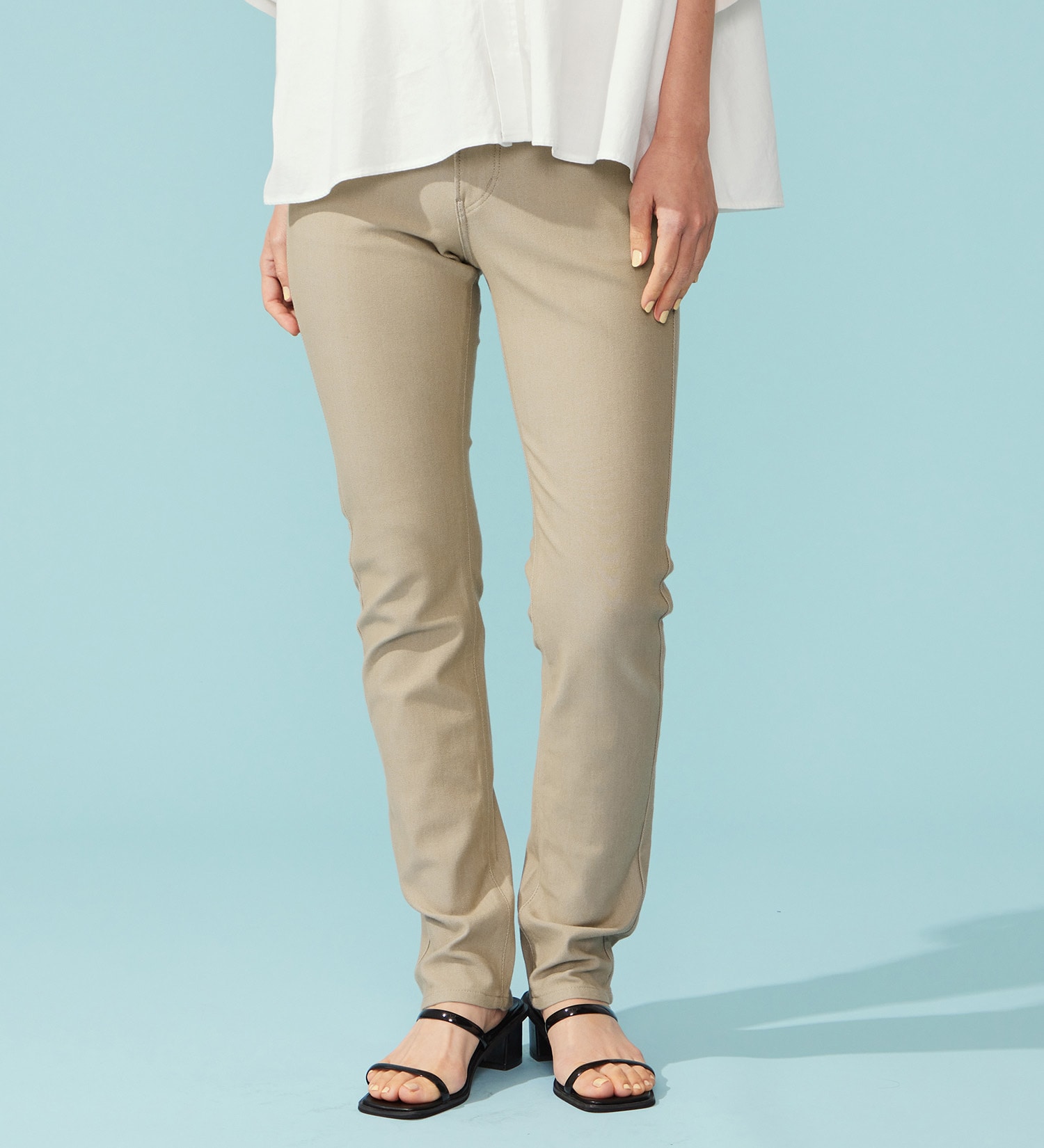 EDWIN(エドウイン)の【予約P】EDWIN LADIES COOL スリムストレートデニムパンツ【涼】|パンツ/パンツ/レディース|ベージュ