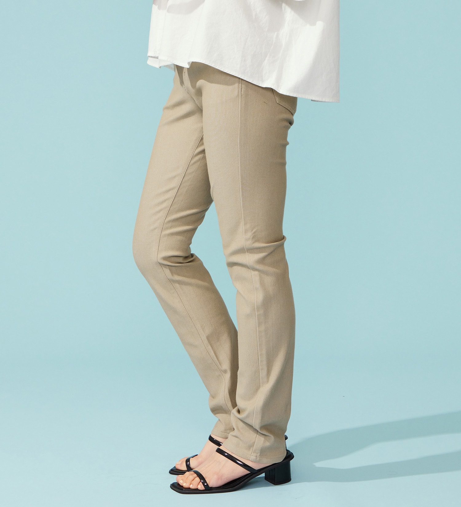 EDWIN(エドウイン)の【予約P】EDWIN LADIES COOL スリムストレートデニムパンツ【涼】|パンツ/パンツ/レディース|ベージュ