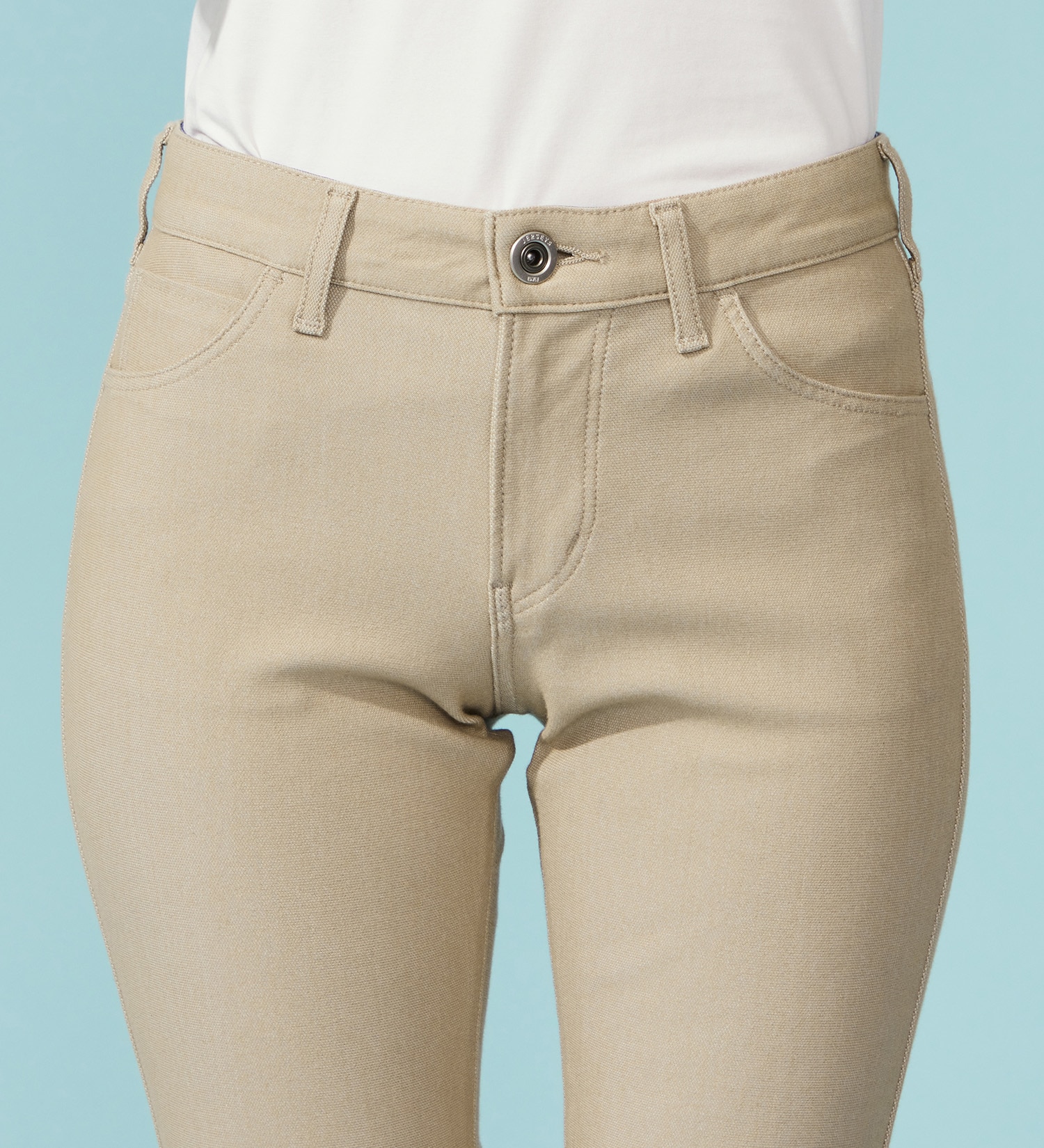 EDWIN(エドウイン)の【予約P】EDWIN LADIES COOL スリムストレートデニムパンツ【涼】|パンツ/パンツ/レディース|ベージュ