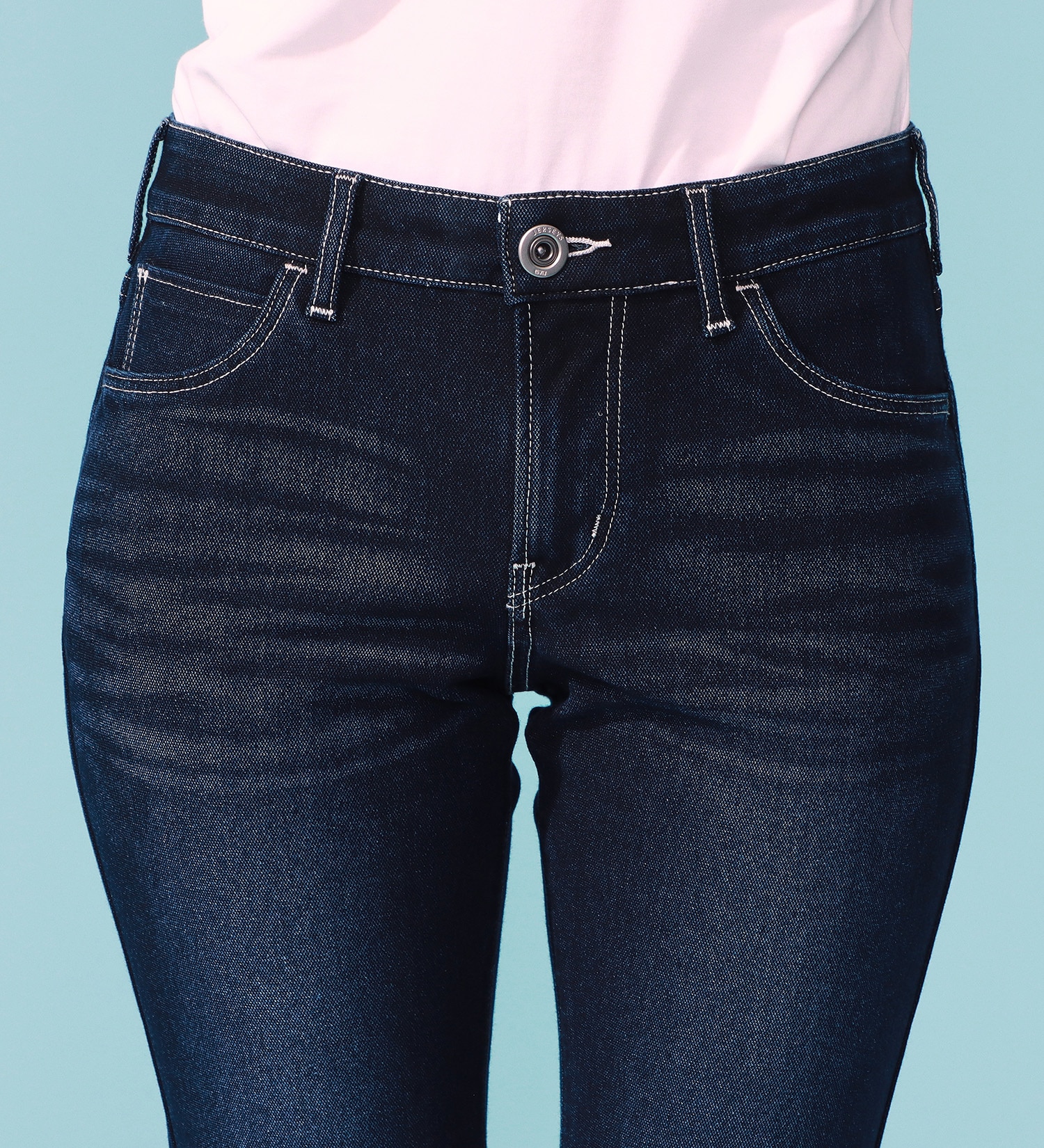 EDWIN(エドウイン)の【予約P】EDWIN LADIES COOL スリムストレートデニムパンツ【涼】|パンツ/デニム / ジーンズパンツ/レディース|濃色ブルー