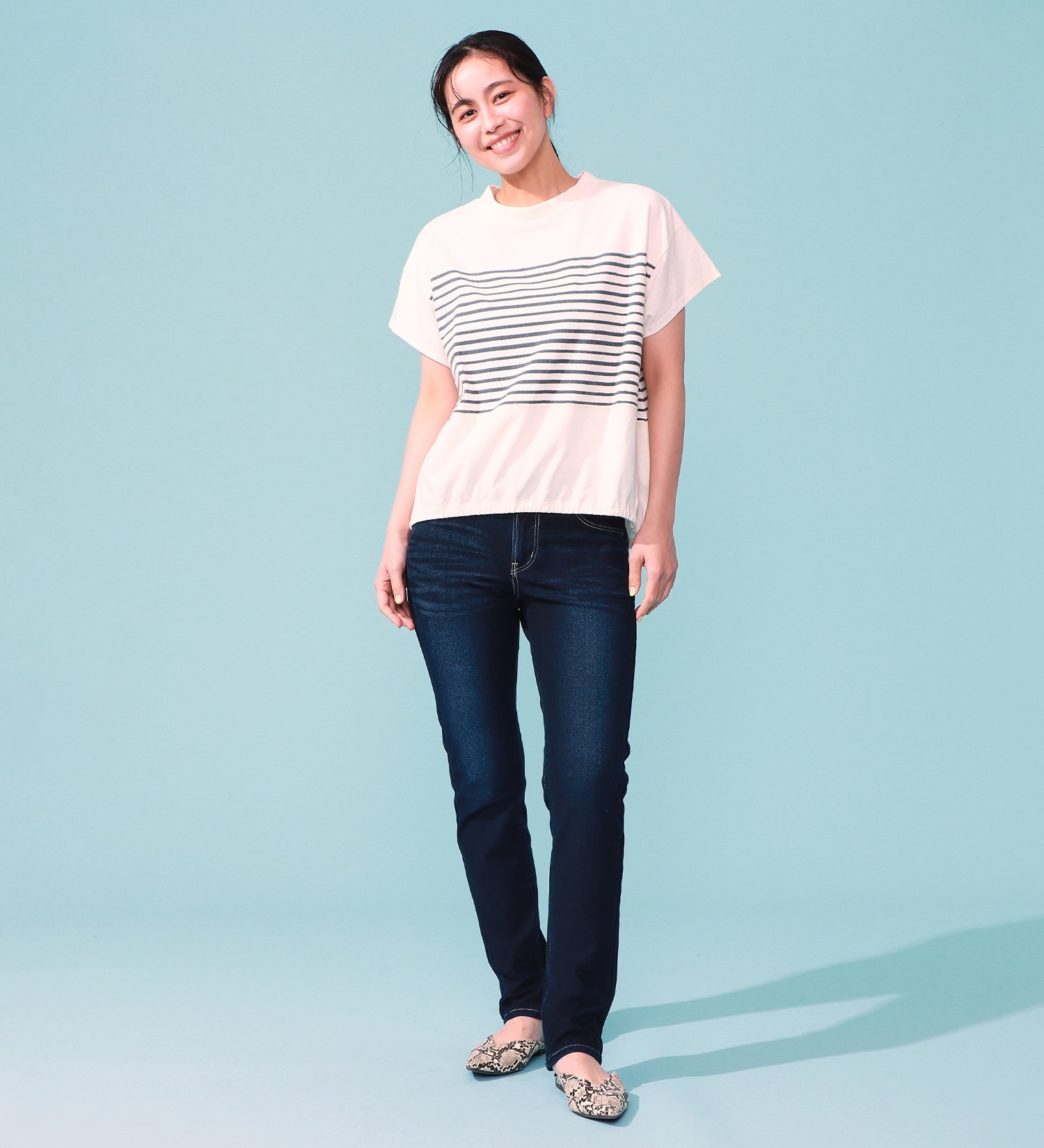 EDWIN(エドウイン)の【予約P】EDWIN LADIES COOL スリムストレートデニムパンツ【涼】|パンツ/デニム / ジーンズパンツ/レディース|濃色ブルー