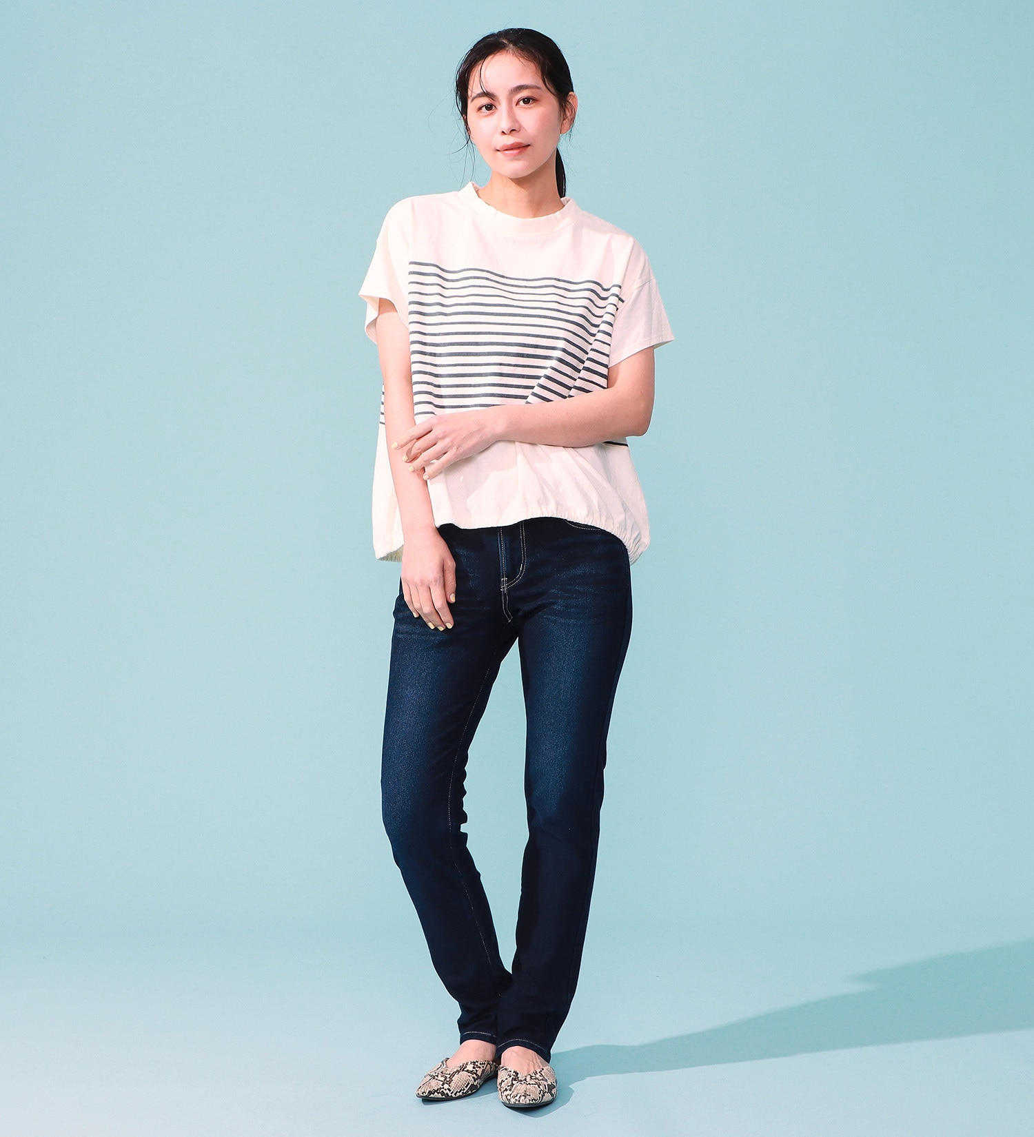 EDWIN(エドウイン)の【予約P】EDWIN LADIES COOL スリムストレートデニムパンツ【涼】|パンツ/デニム / ジーンズパンツ/レディース|濃色ブルー