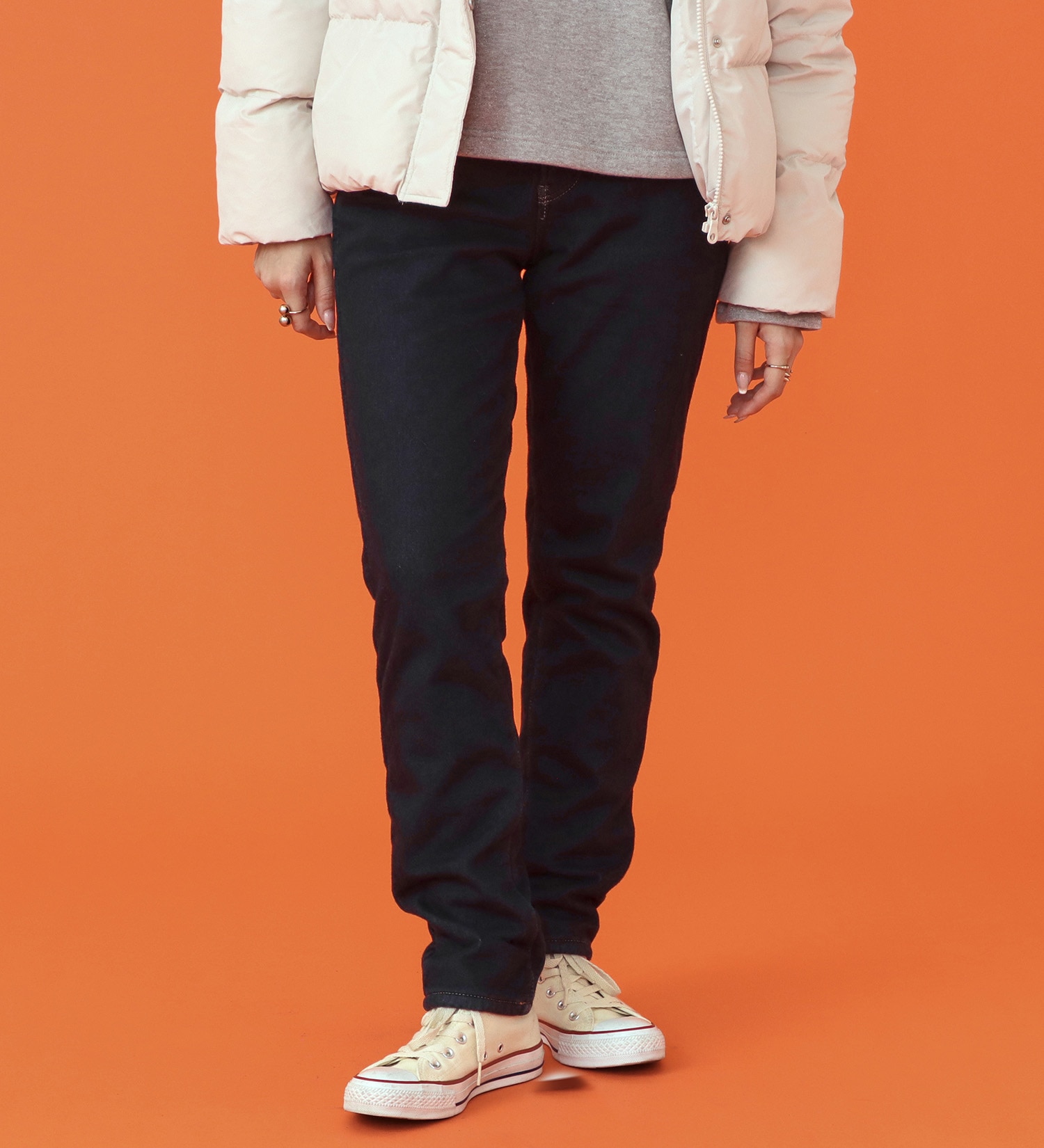 EDWIN(エドウイン)の【予約P】EDWIN LADIES BODY FIREジャージーズ デッドエアー『3層構造+空気層であったかい。』 ストレートデニムパンツ【冬用/暖/ストレッチ/裏起毛/防風】|パンツ/パンツ/レディース|インディゴブルー