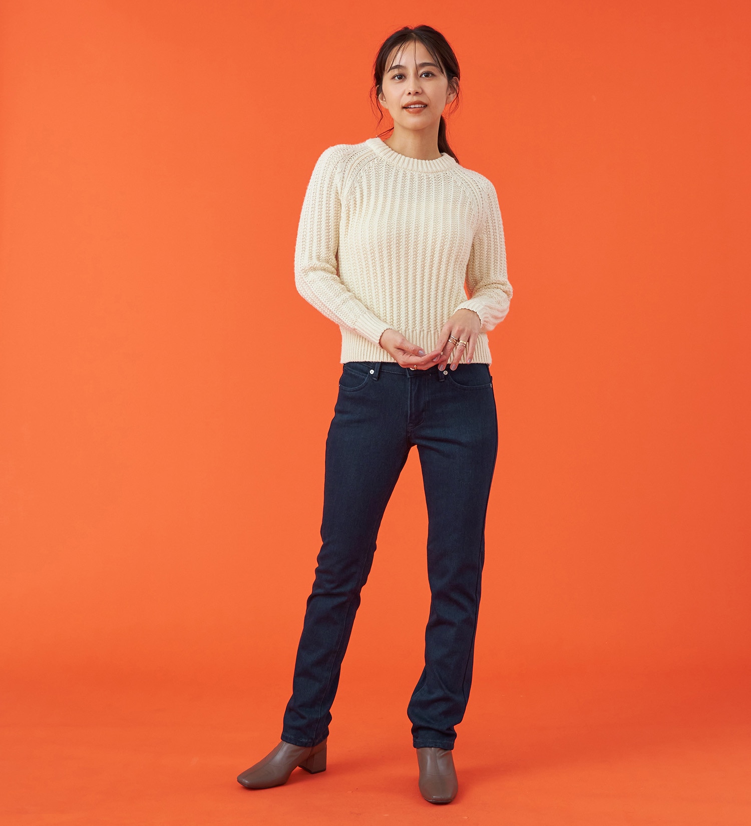 EDWIN(エドウイン)の【試着対象】【裾上げ無料】EDWIN LADIES 『裏起毛であったかい。』BODY FIREジャージーズスリムストレートデニムパンツ【エントリーモデル】【暖】|パンツ/パンツ/レディース|インディゴブルー