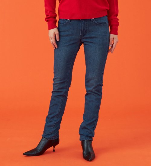 EDWIN(エドウイン)の【試着対象】【裾上げ無料】EDWIN LADIES 『裏起毛であったかい。』BODY FIREジャージーズスリムストレートデニムパンツ【エントリーモデル】【暖】|パンツ/パンツ/レディース|濃色ブルー