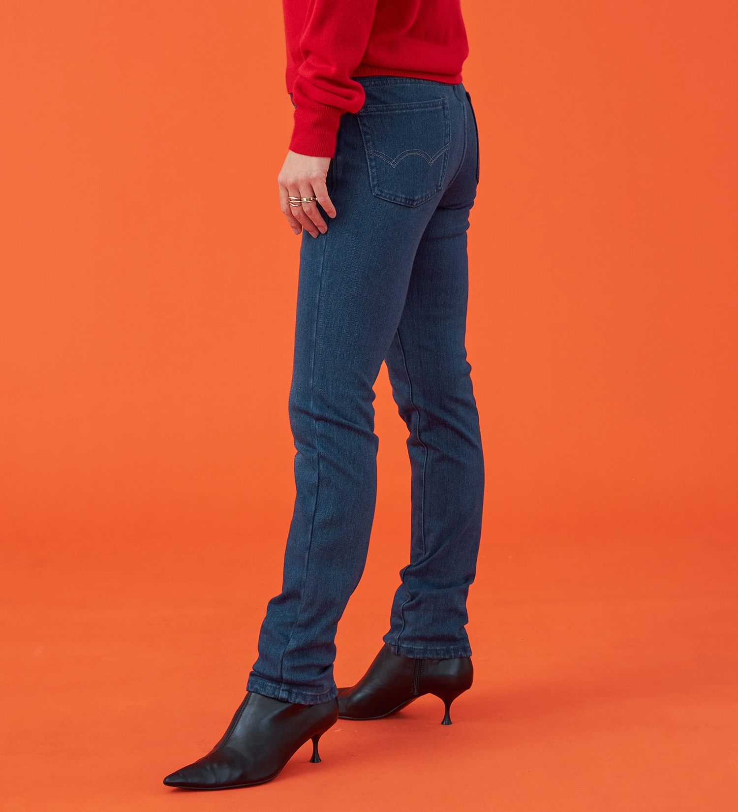 EDWIN(エドウイン)の【試着対象】【裾上げ無料】EDWIN LADIES 『裏起毛であったかい。』BODY FIREジャージーズスリムストレートデニムパンツ【エントリーモデル】【暖】|パンツ/パンツ/レディース|濃色ブルー