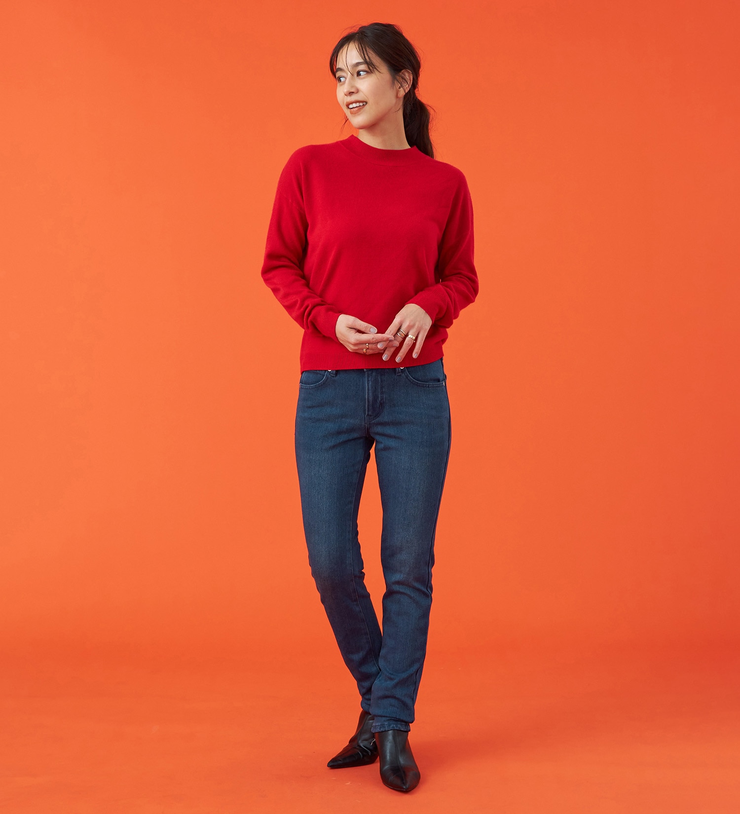 EDWIN(エドウイン)の【試着対象】【裾上げ無料】EDWIN LADIES 『裏起毛であったかい。』BODY FIREジャージーズスリムストレートデニムパンツ【エントリーモデル】【暖】|パンツ/パンツ/レディース|濃色ブルー