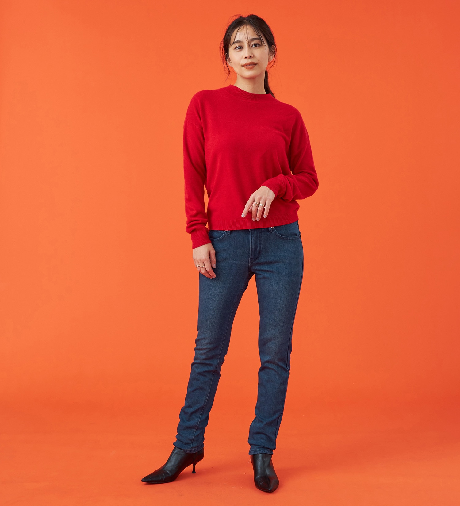 EDWIN(エドウイン)の【試着対象】【裾上げ無料】EDWIN LADIES 『裏起毛であったかい。』BODY FIREジャージーズスリムストレートデニムパンツ【エントリーモデル】【暖】|パンツ/パンツ/レディース|濃色ブルー