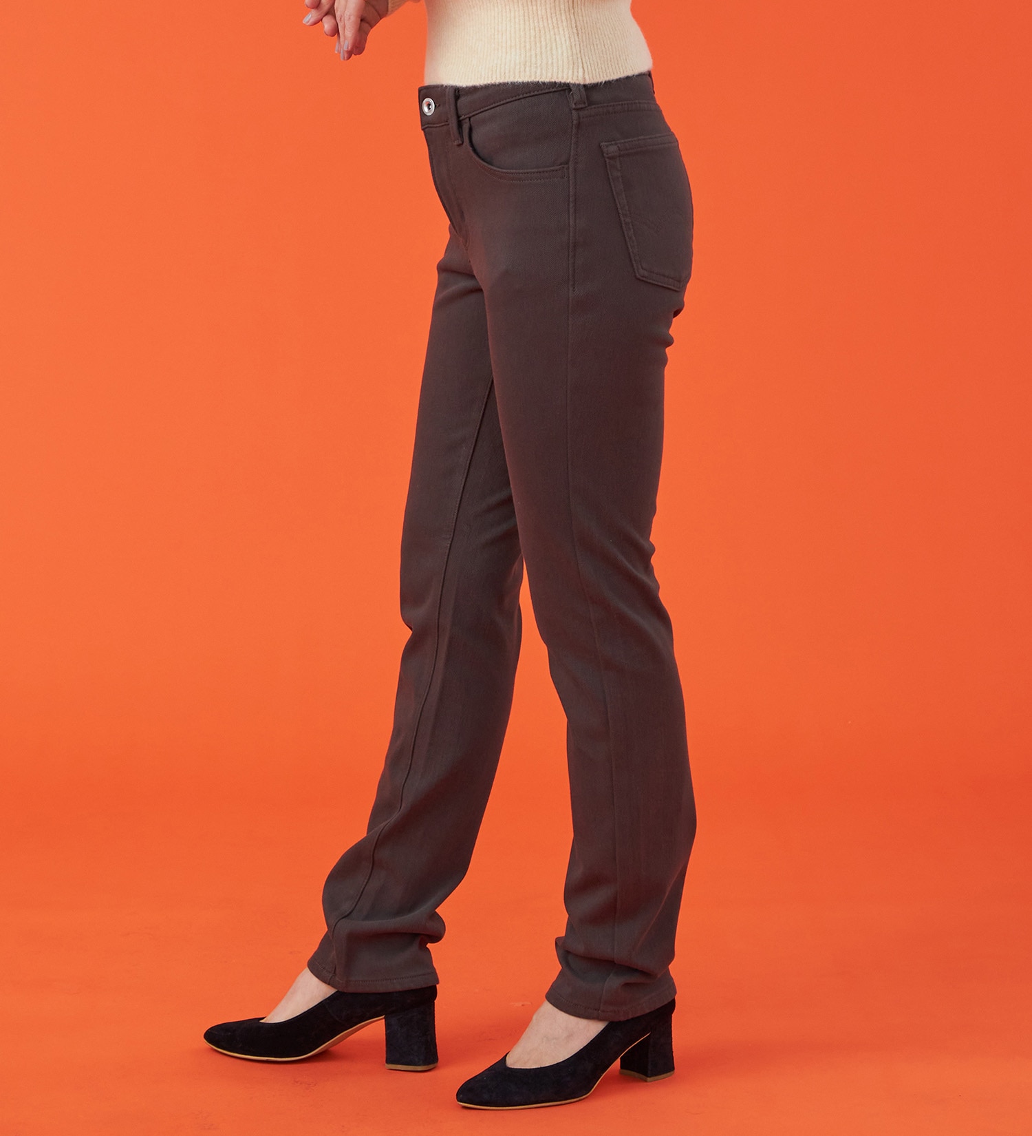 EDWIN(エドウイン)の【試着対象】【裾上げ無料】EDWIN LADIES 『裏起毛であったかい。』BODY FIREジャージーズスリムストレートデニムパンツ【エントリーモデル】【暖】|パンツ/パンツ/レディース|ブラウン